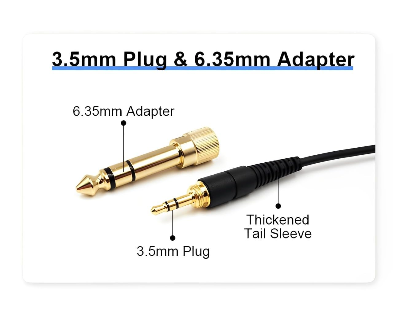 Earmax 5N High-Purity OFC Cable Compatible with Technics EAH-DJ1200 Headphone & 6.35Mm Gold-Plated Adapter plus 3.5Mm Plug, Hifi Sound Quality (9.8Ft/300Cm) image number 6