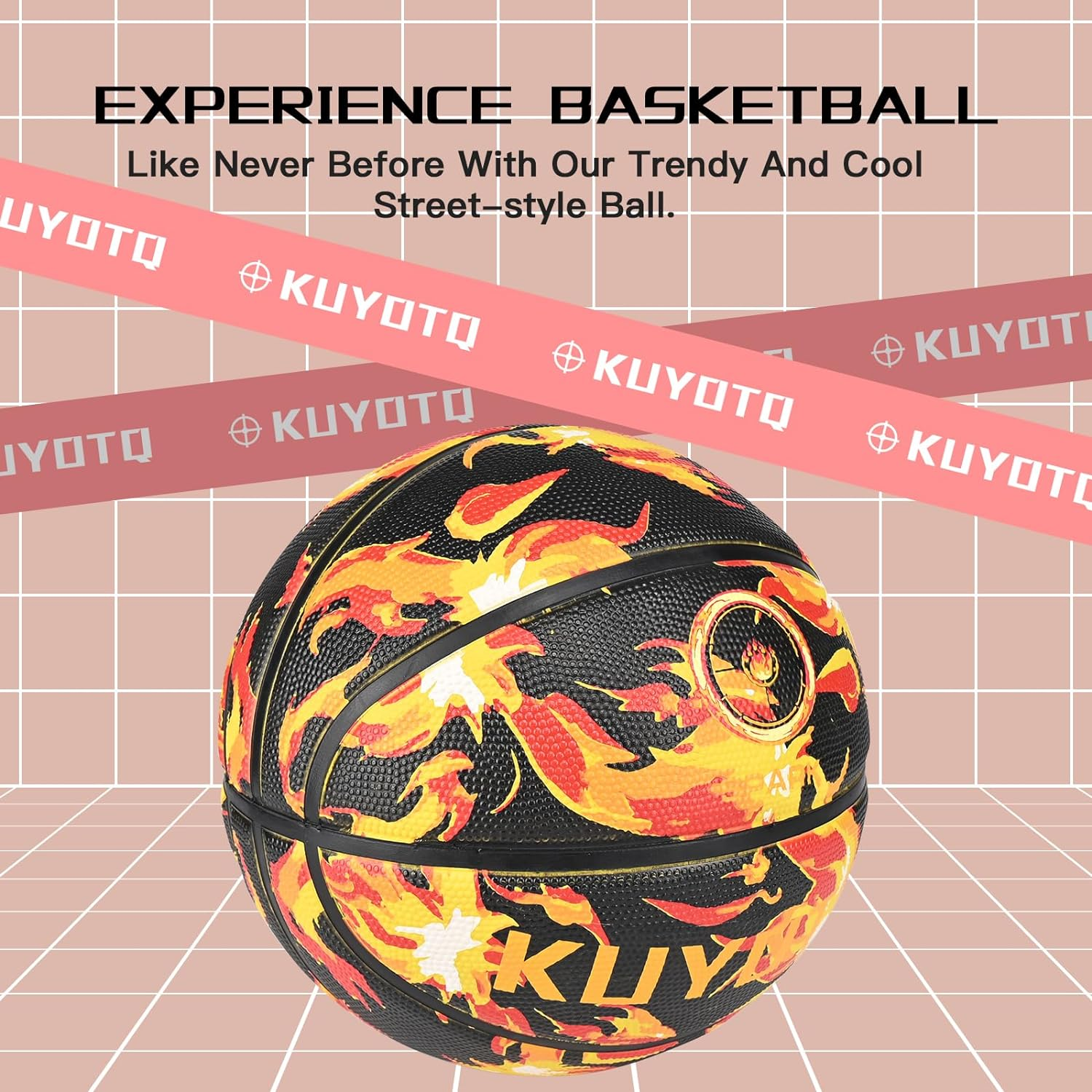 KUYOTQ Kids Youth Size 5 (27.5") Premium Rubber or Composite Leather Basketball - Indoor Outdoor for Boys Teen Game Ball Gift image number 4