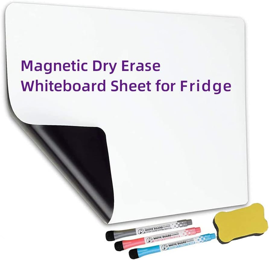 Magnetic Whiteboard for Fridge, 12 X 8 Inches Magnetic Dry Erase Whiteboard Sheet for Refrigerator, Magnetic Dry Erase Board Sheet with Eraser image number 4