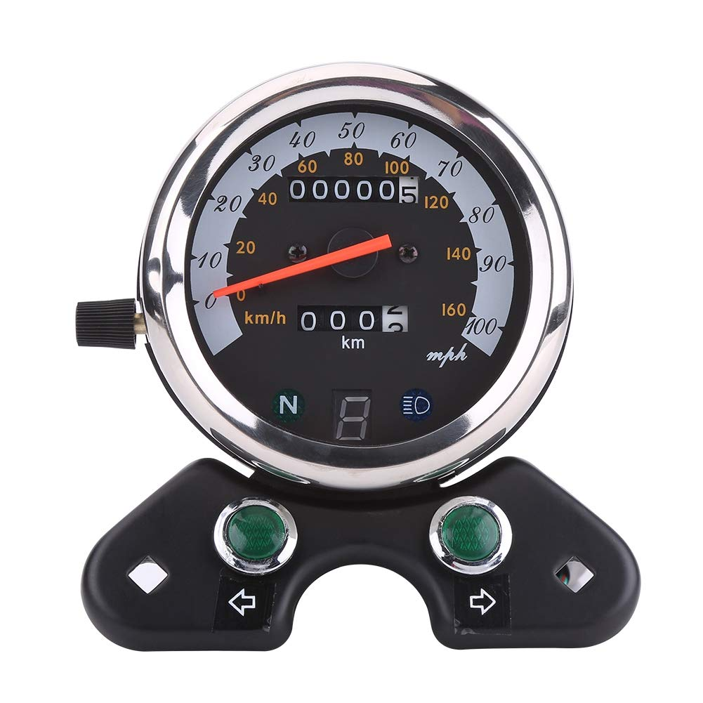 Universal Motorcycle Dual Odometer Speedometer with LED Backlight Gear Digital Display image number 4