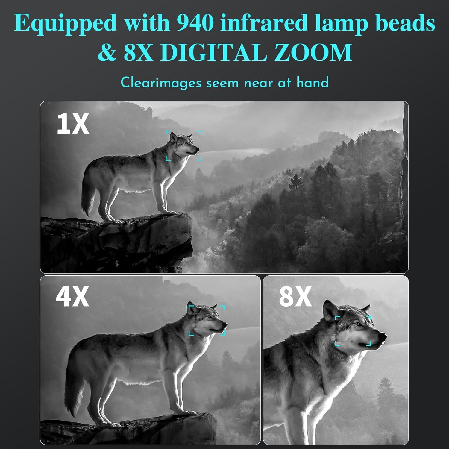 DNV4000 Night Vision Goggles - 4K Night Vision Binoculars with 8X Digital Zoom, 7 IR, 5000Mah Rechargeable, 3''Large Screen, 400M Night Vision Distance for Camping & Outdoor Adventures & Security Use image number 3