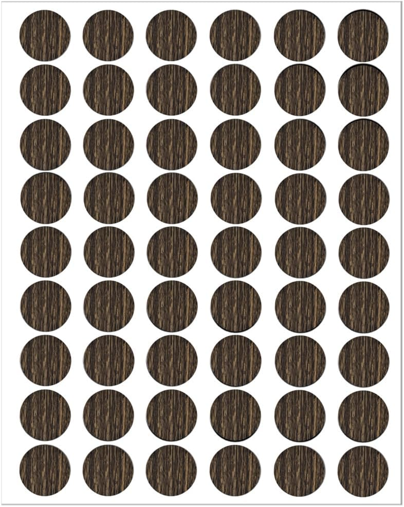 LICQIC Screw Hole Covers Stickers, Self Adhesive Screw Cover Caps Stick on Furniture Sticker Screw Hole, 54 Pcs Natural Oak, 21Mm