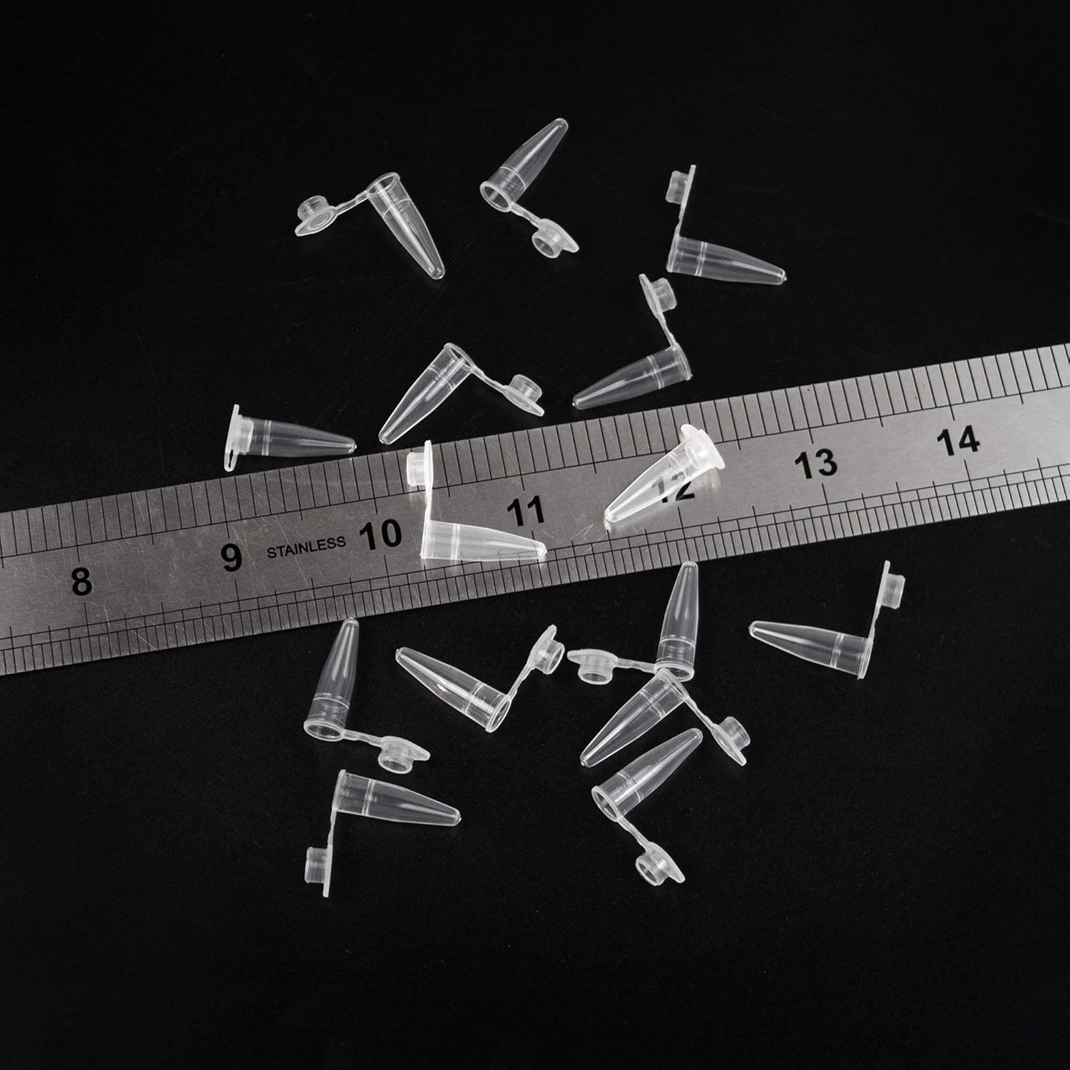 AUEAR, 1000 Pack 0.2Ml Microcentrifuge Tube with Lids Plastic Sample Small Bottle Container Test Vials Micro Centrifuge Tube Clear image number 4