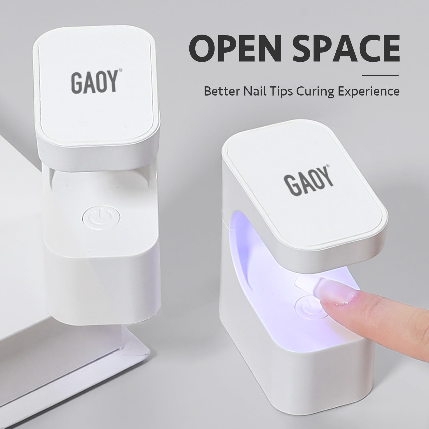 GAOY Mini UV Light for Gel Nails, Rechargeable LED Nail Lamp with 2 Timers, Cordless Portable UV Light for Fast Curing, White