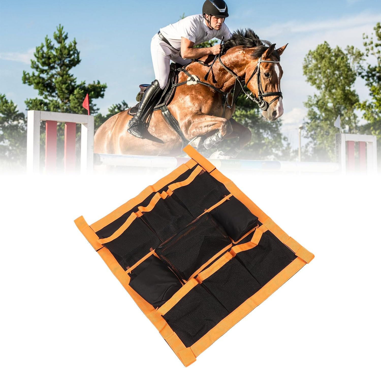 Hanging Tool Bag, Large Capacity Lightweight Portable Horse Stable Tool Pouch, Horse Trailer Hanging Grooming Organizers Bag Horse Trailer Pouch for Equestrian Supplies