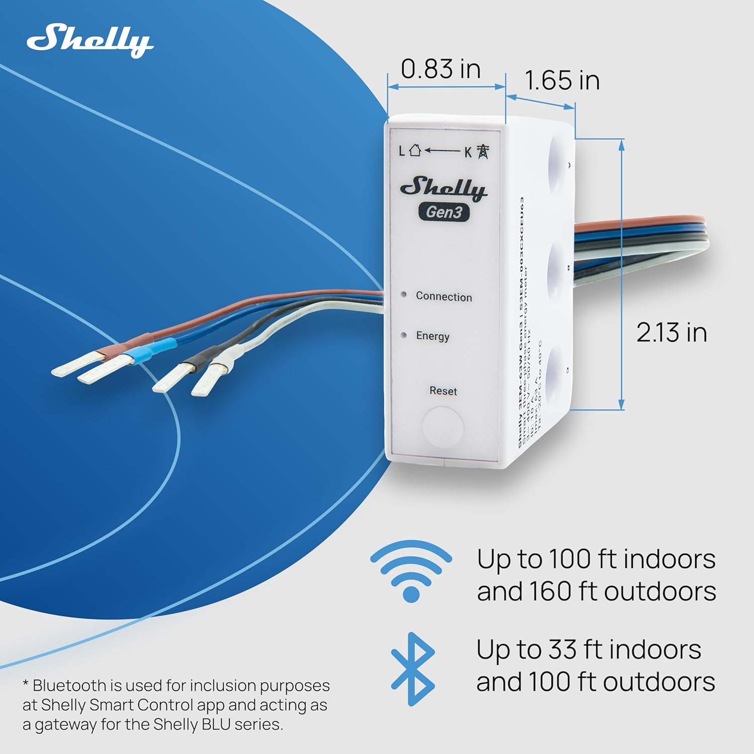 Shelly 3EM-63W Gen3, Wifi Energy Meter for Three or Single Phase Systems, Real Time Four Quadrant Measurement, No Load Threshold, Photovoltaic Compatible, No Hub Required image number 3
