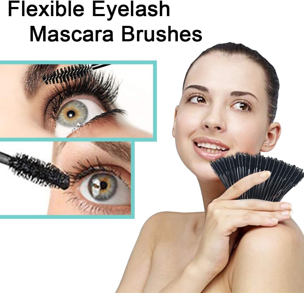 300 Pcs Disposable Mascara Wand Eyelash Brush for Eyelash Extension Supplies - Black image number 6