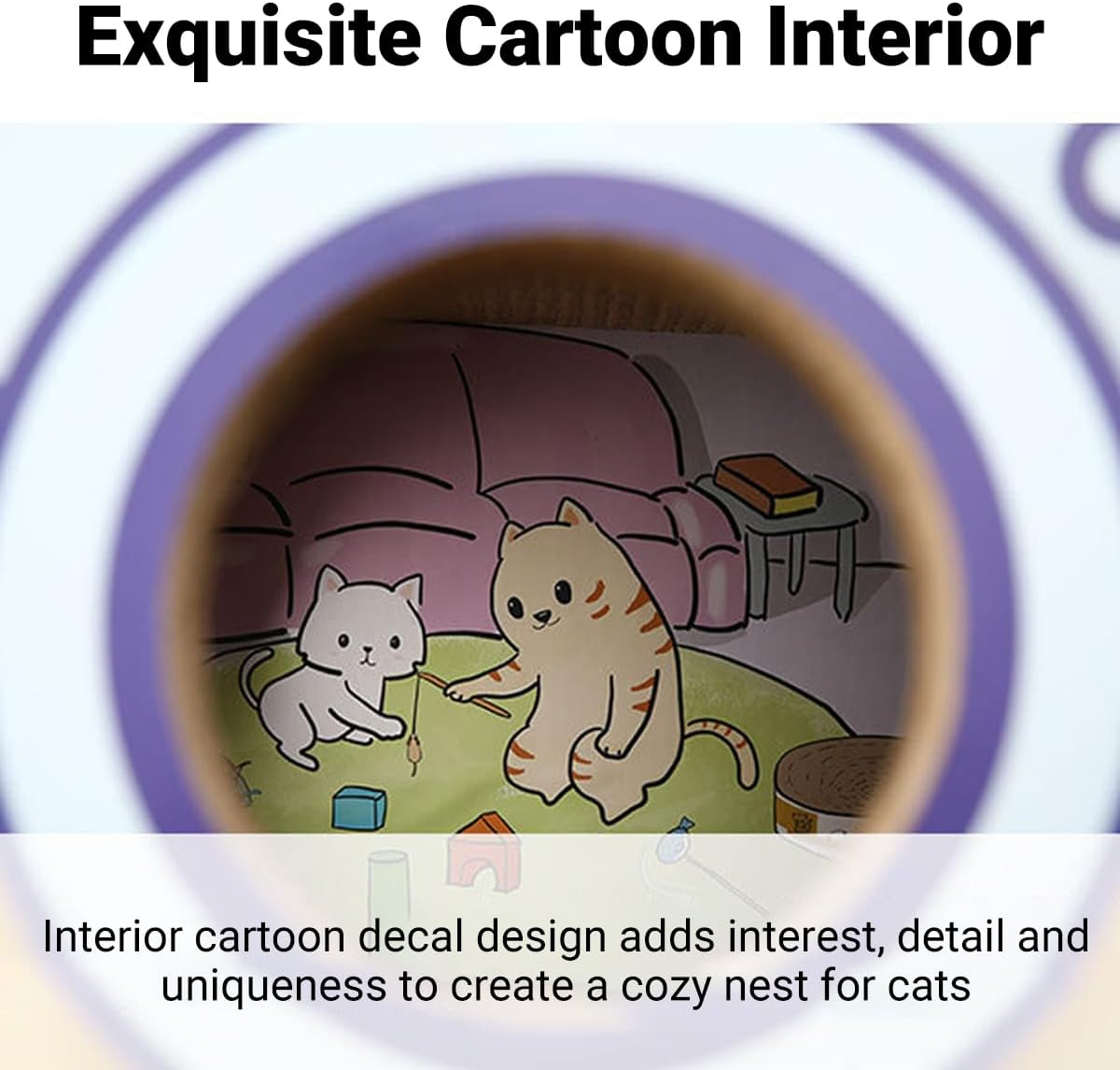 AIMALL Corrugated Cat Scratch Board Retro Camera Style Vertical Cat Nest House Durable Yellow Cardboard Cat Toy Furniture for Indoor Pets image number 6