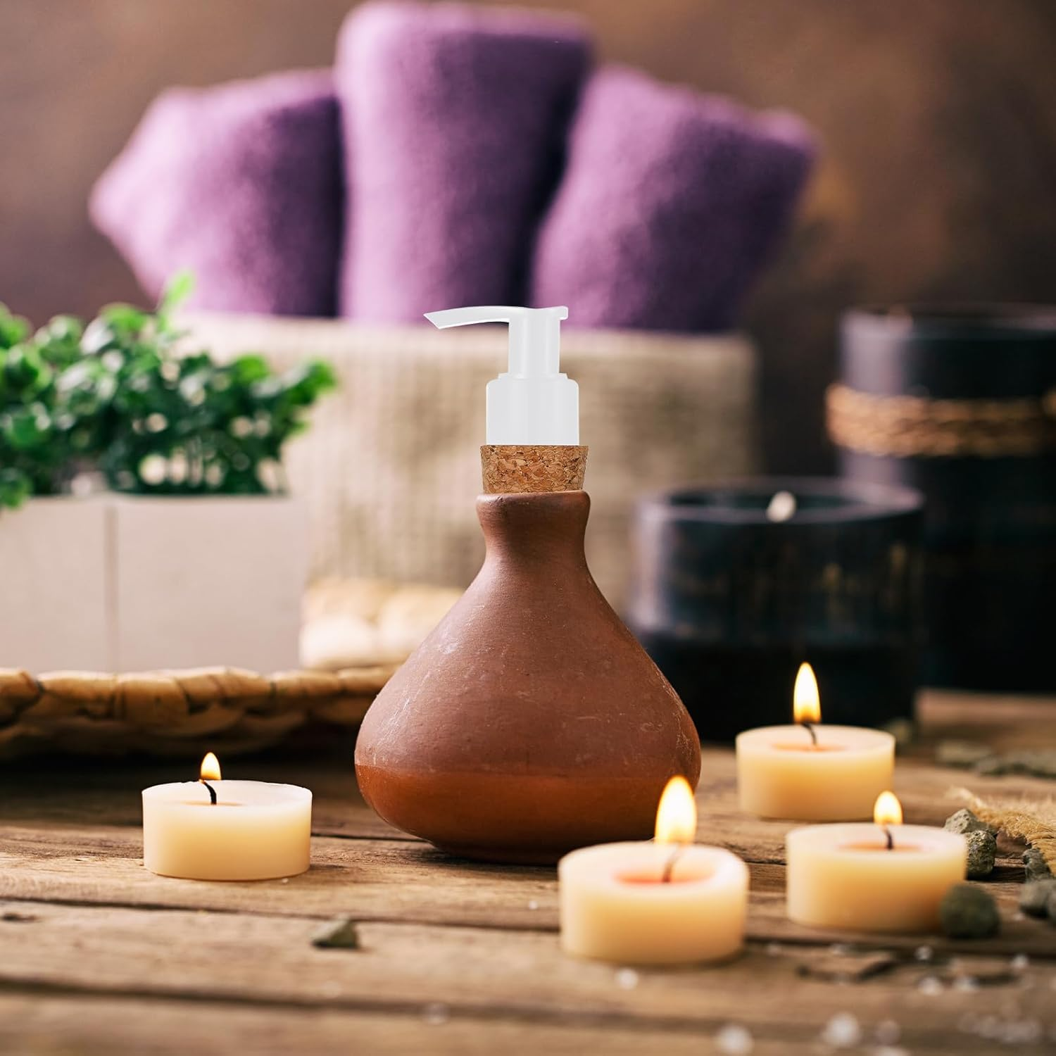 Tioncy 10 Pcs Soap Dispenser Pump with Cork Stopper Easy Press in Replacement Soap Pump Dispenser for Bottles Mason DIY Soap Lotion Jars (White) - White image number 6