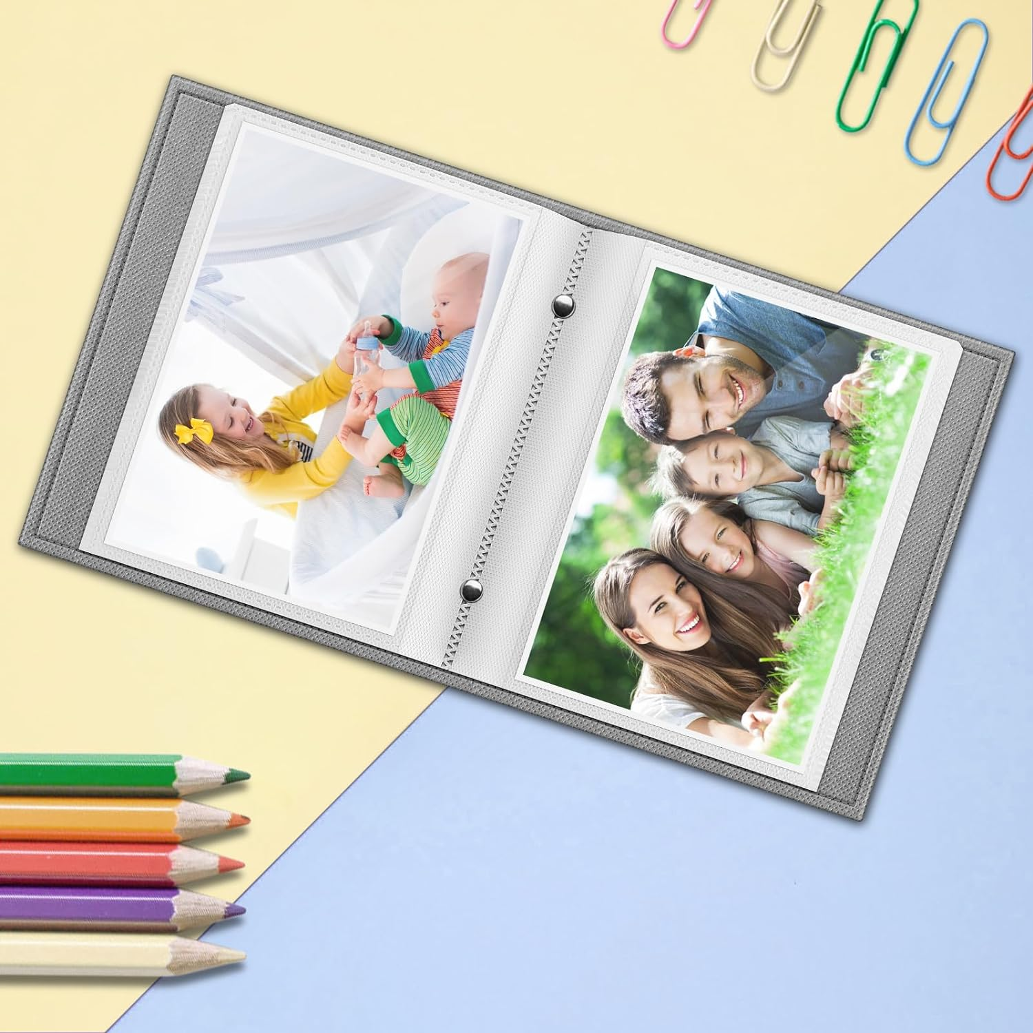 Fintie Photo Album 4X6 Photos - 52 Photos Small Mini Capacity Premium Vegan Leather Cover Photo Album, Portable Wallet Photo Album for Family Wedding Boys Girls, Vintage Brown - Bloom image number 4