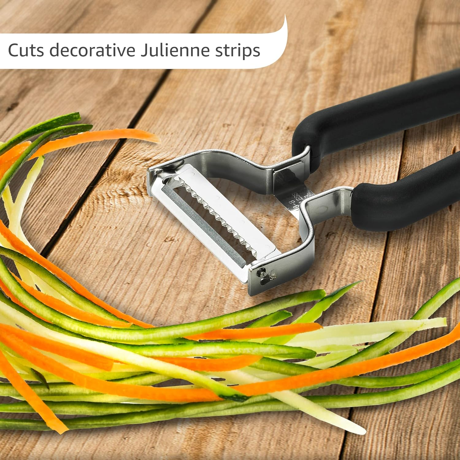 Lurch Germany Julienne Vegetable Y Peeler | Stainless Steel Cutter & Slicer for Carrot, Potato & Apple | Veggie Zoodles Maker | Non-Slip Comfortable Handle | 13 Cm X 6 Cm - Black image number 2