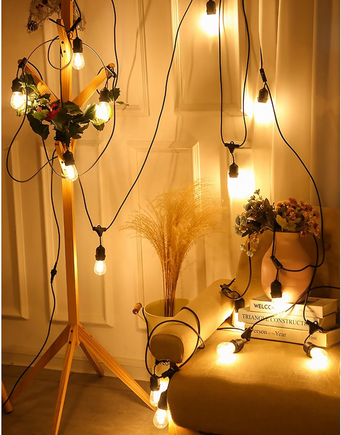 Spacelumen 25 Pack 2W E27 Screw Plastic S14 LED Light Bulb, Shatterproof & Waterproof 2700K Warm White Outdoor String Lights Bulbs image number 3