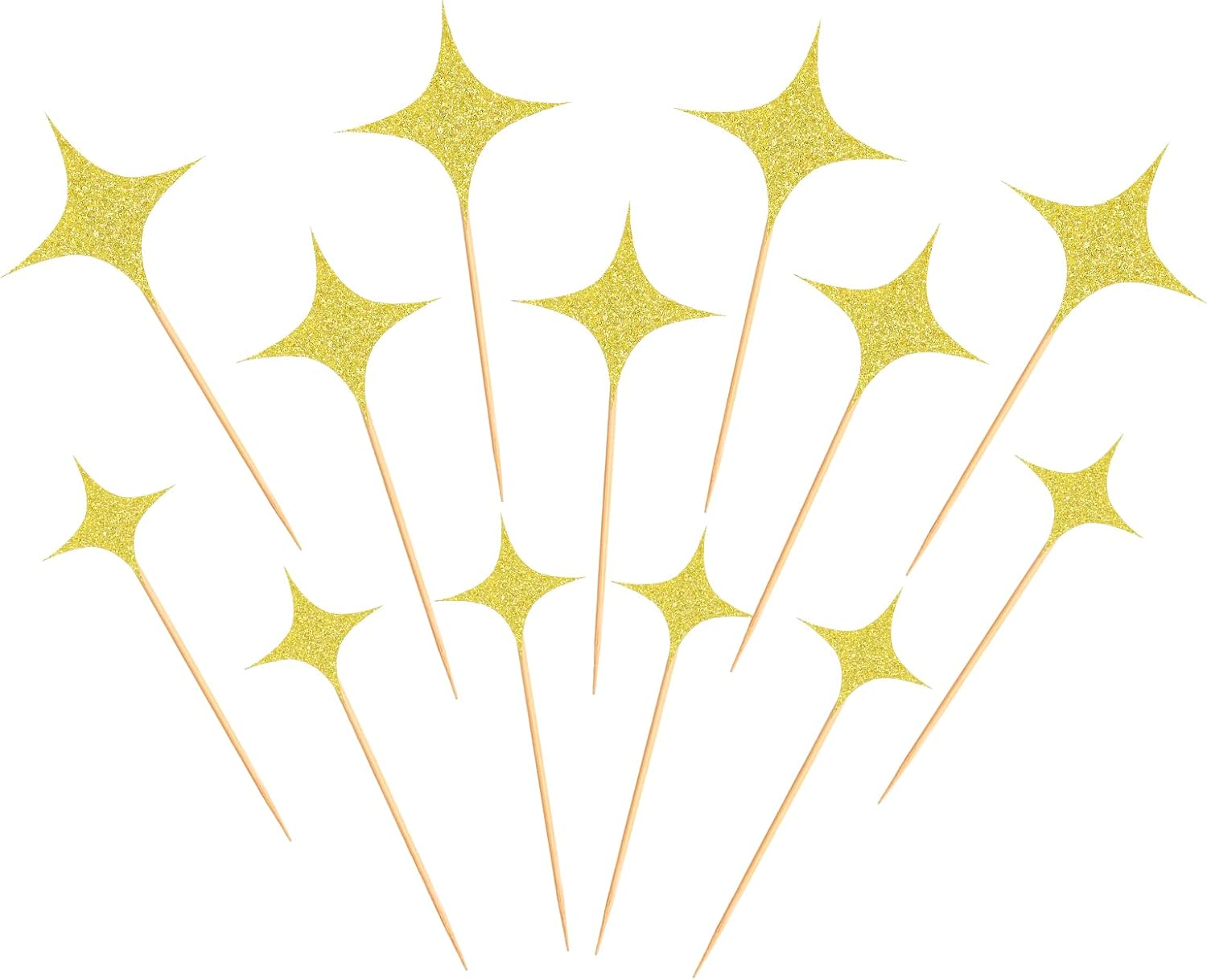 30 Pack Twinkle Star Cupcake Toppers Little Star Cupcake Picks Wedding Engagement Bridal Baby Shower Birthday Party Cake Decorations Supplies White