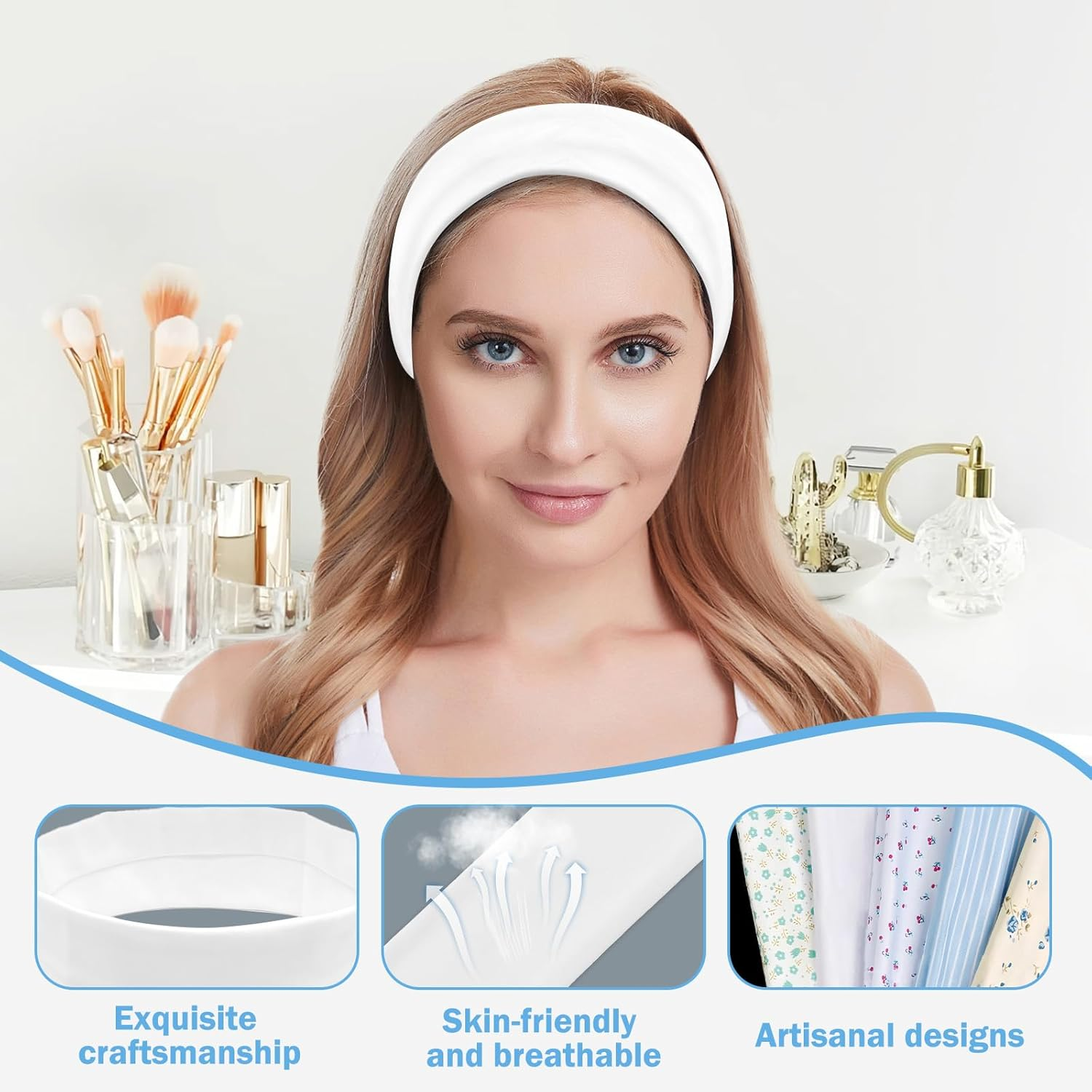 6 Pcs Headband, Headbands for Women'S Hair Stretchy Head Band for Doing Workout Yoga Makeup Running Headband Breathable Hair Band for Sweat Wicking image number 1