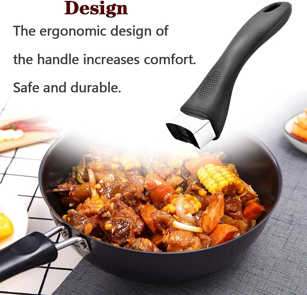 2 Pcs Pot Handle Bakelite Grip Long Replacement Handle with Screw for Kitchen Saucepan Pan Cookware