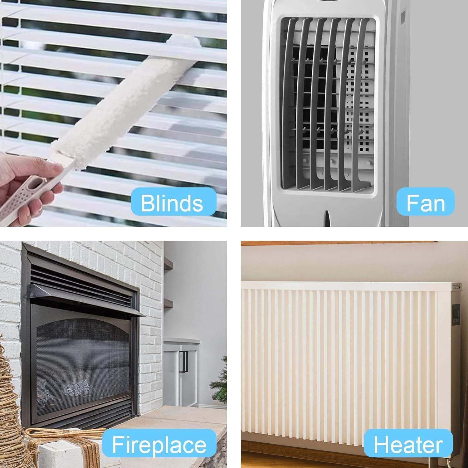 Air Conditioner Cleaning Kit with 4 Replaceable Microfibre Brush Cloths - No Disassembly Required Mini Split & Window AC Cleaner Tool, under Fridge Cleaning Kit for Appliances, Eco-Friendly Design