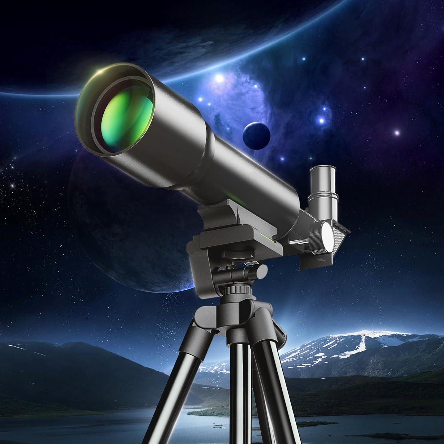 YUANZIMOO Telescope 50Mm Aperture 360Mm AZ Kids Adults Beginners with Tripod Black image number 1