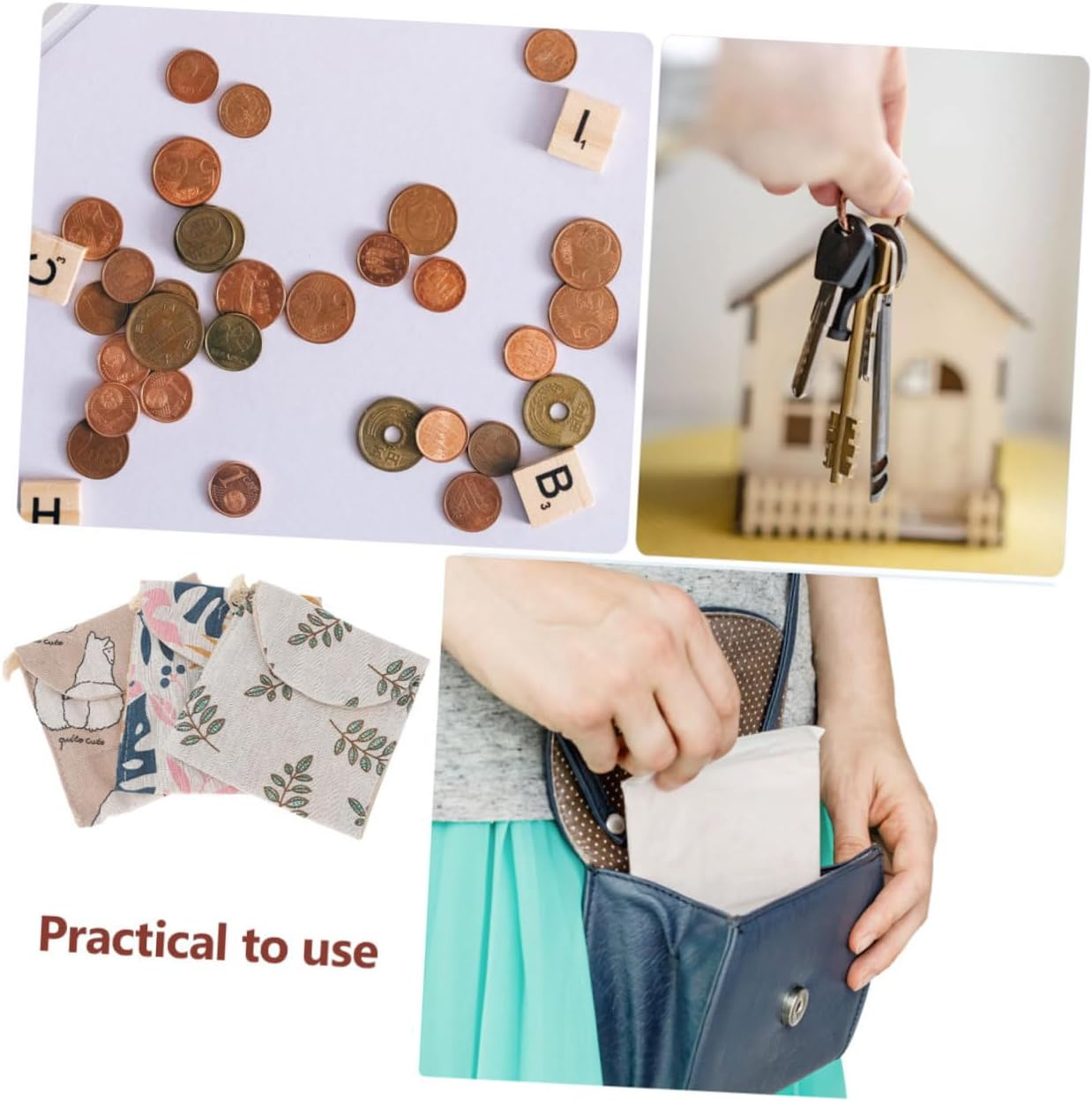 Anneome 6Pcs Sanitary Napkin Case Organizer Creative Pattern Tear Resistant Bag for Women image number 6