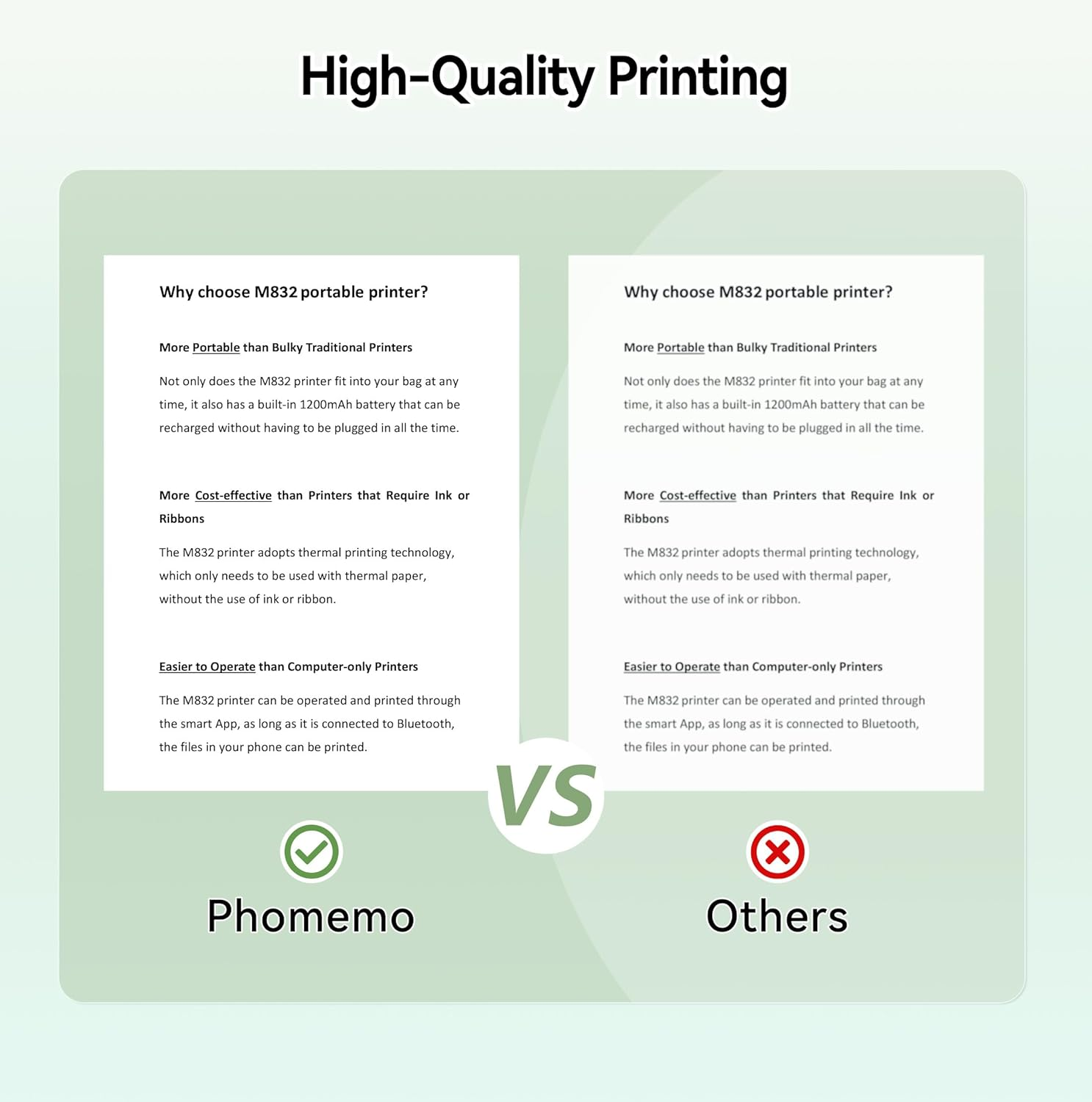 100 Sheets Phomemo Thermal Paper, A4 Fold Paper, Advance Thermal Printing, Compatible with M08F M832 M833 M835 M834 Portable Printer image number 4