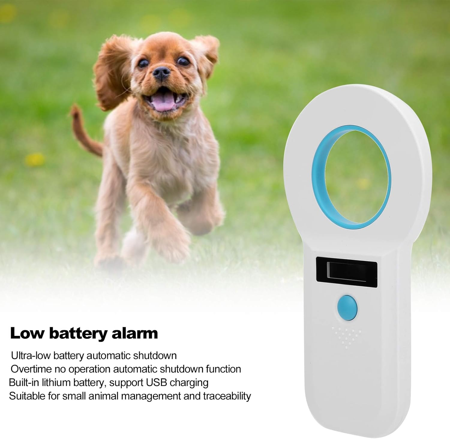 Pet Microchip Scanner, 34.2Khz 125Khz Rechargeable Animal Tag Reader for EMID FDX B,Animals Pets Dogs Cats Pigs Data Storage Display image number 1