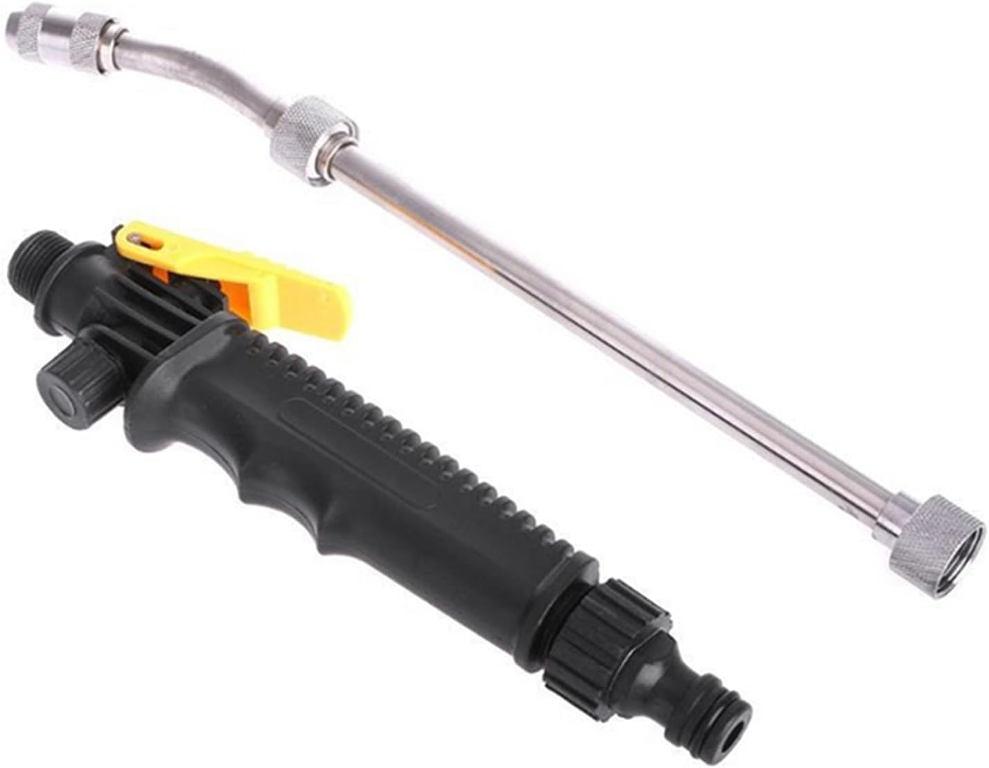 2-In-1 High Pressure Washer Adjustable Nozzles Detachable Hose Fit Standard Hose Car Washing Wand Er Black & Silver image number 1