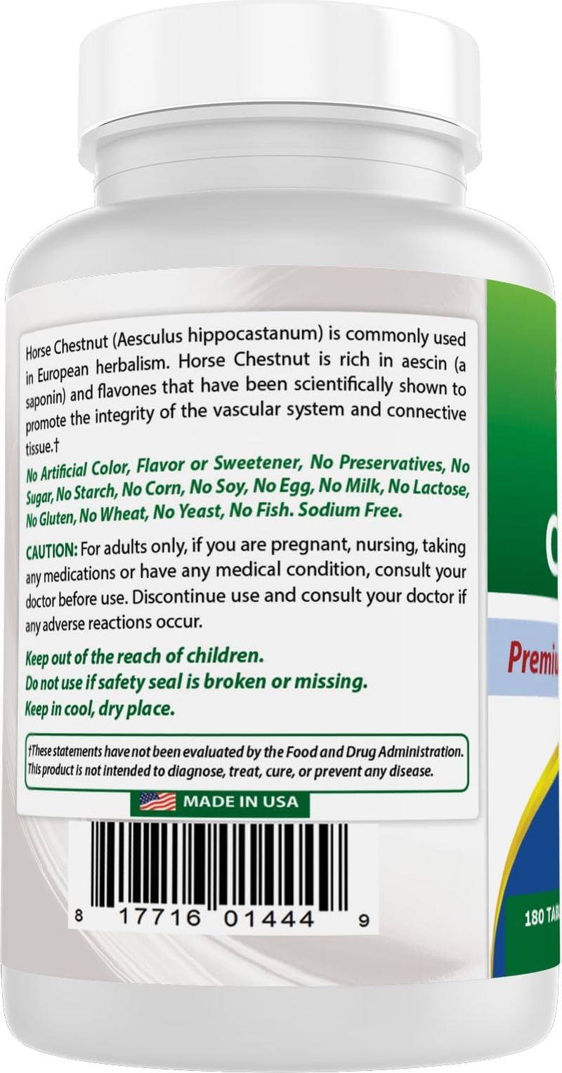 Best Naturals Horse Chestnut Extract 300 Mg 180 Tablets image number 2