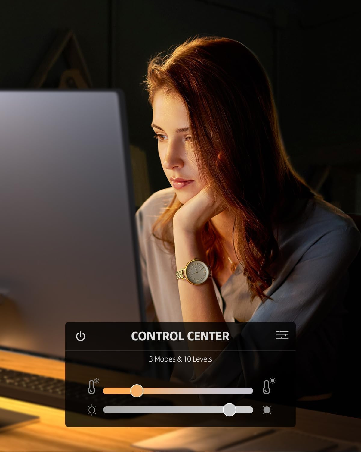 10.2" Desk Ring Light with Stand for Zoom Meetings, Key Light with Stand, 360&deg; Rotate & Flexible Height Video Conference Light, Adjust Arm Desk Lamp Zoom Light for Home Office image number 1