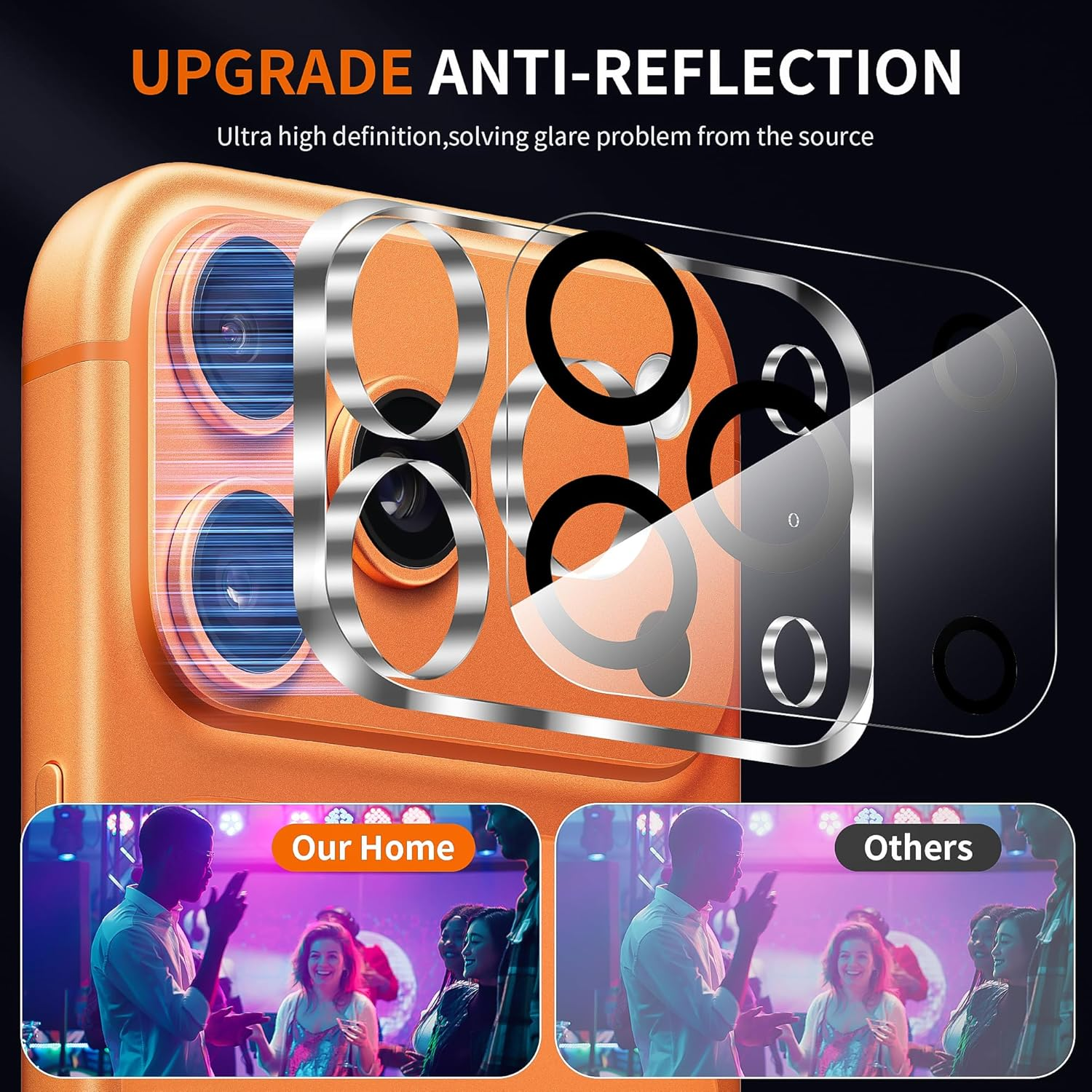 Diruite 3 Pieces Camera Lens Protector for Iphone 17 Pro Camera Protector,Hd anti Scratch Tempered Glass&Aluminum Frame Lens Cover,Black Circle image number 2