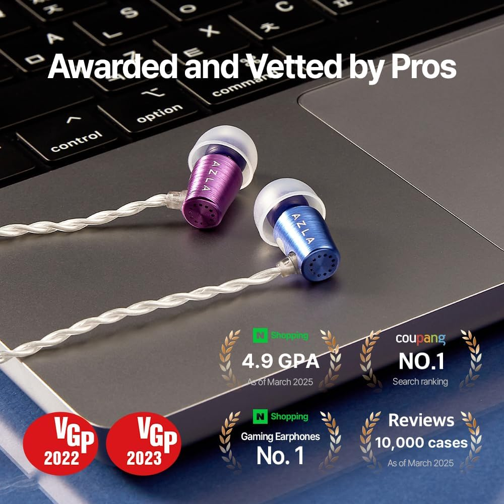 AZLA AZEL GEN 3 Gaming Earbuds with Mic &ndash; Award-Winning Iems Tuned for FPS Games &ndash; Compatible with PS5, Xbox, PC &ndash;Positional Audio & Clear Voice Chat&ndash; Wired Gaming Headset for Gamers (Pink Black) image number 5