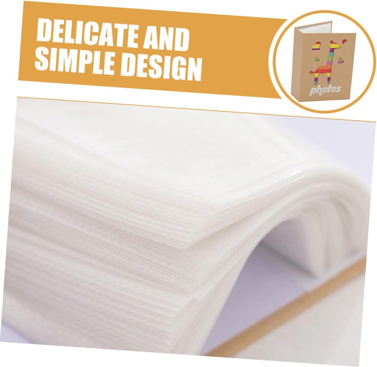 Yardwe Photo Album Scrapbook Album Keepsake Cute Animal Pattern Cover Sturdy Construction 200 Pages 5X7 Inches Keepsake for Baby Boy or Baby Girl Versatile for Photos and Notes