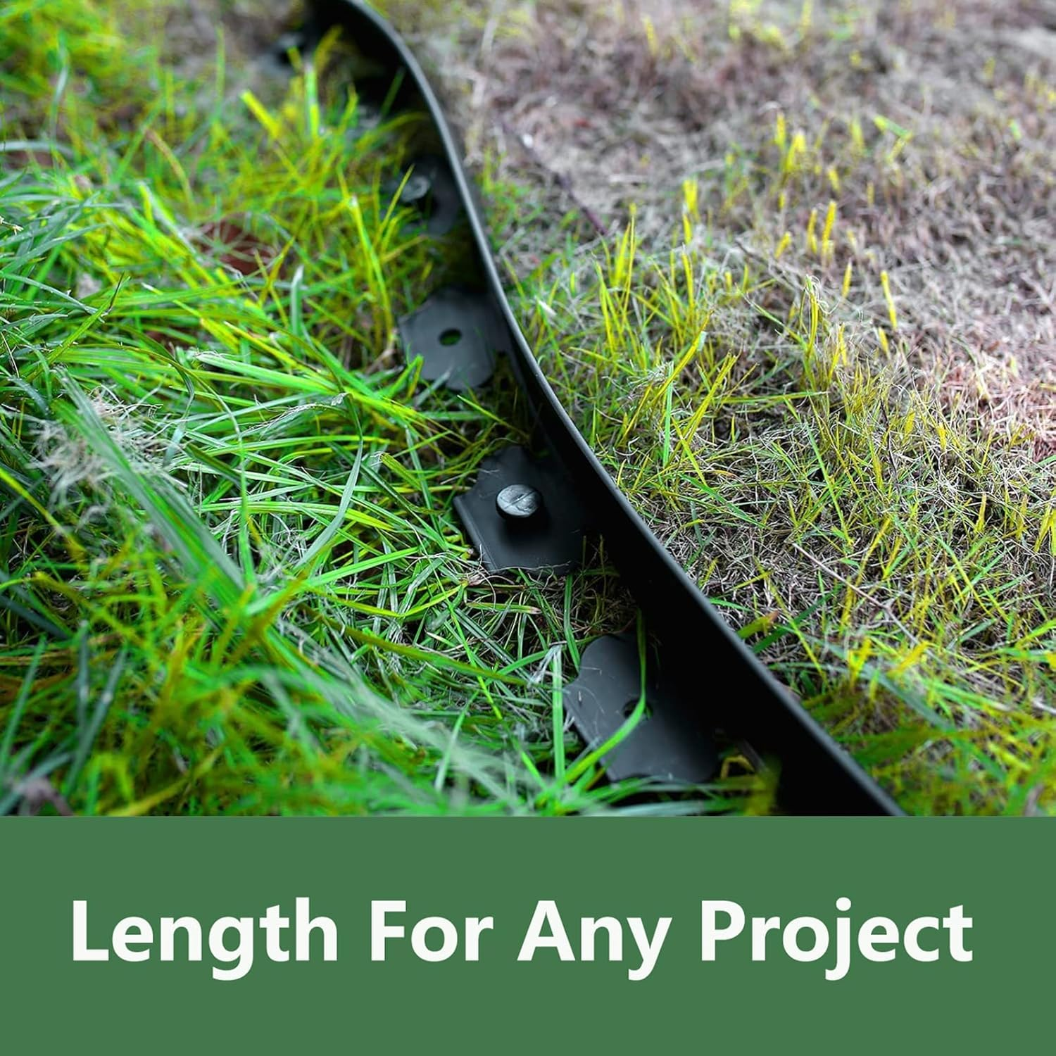 Garden Edging Border, 40Ft Landscape Edging with 40 Spikes for Lawn 2 Inch Tall(Black, 40FT) image number 4