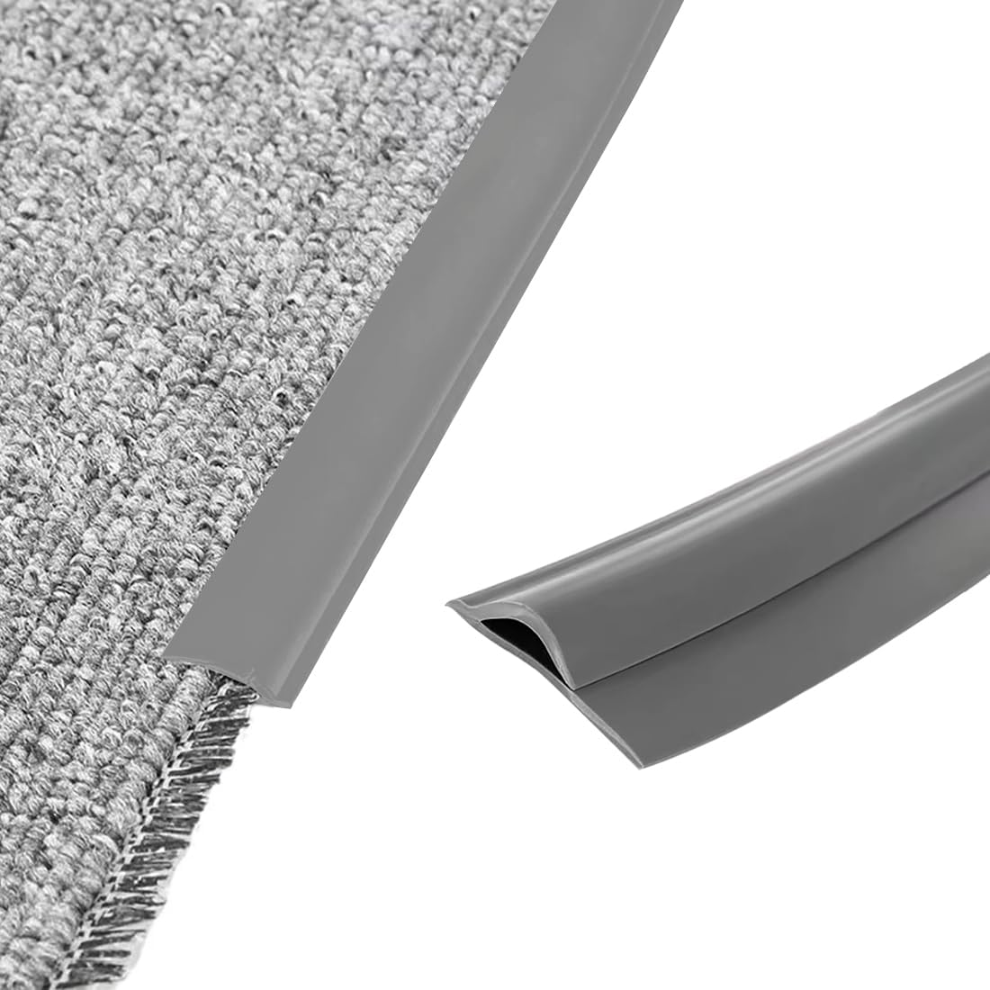 Flexible Carpet Edge Trim Strip,10 Ft Self-Adhesive Carpet Trim Strip,Flexible Rug Edge Protector for Doorway,Black