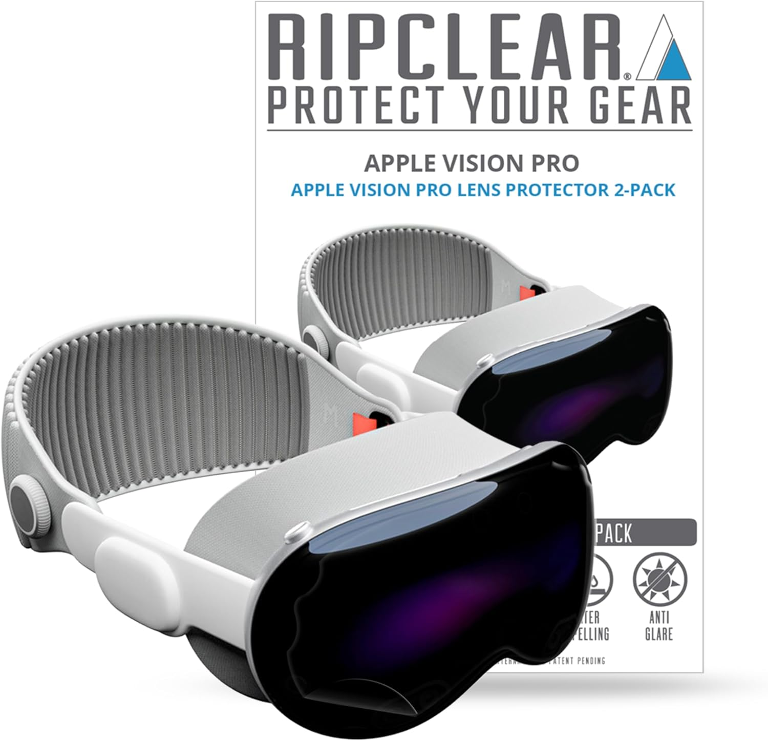 RIPCLEAR Lens Protectctor for Apple Vision Pro - 3 Pack - Universal Goggle Lens Protector Compatible with Apple Vision Pro VR Headset - Patended Technology - Application Istructions and Cleaning Kit Included, Ravpump3Pack image number 2