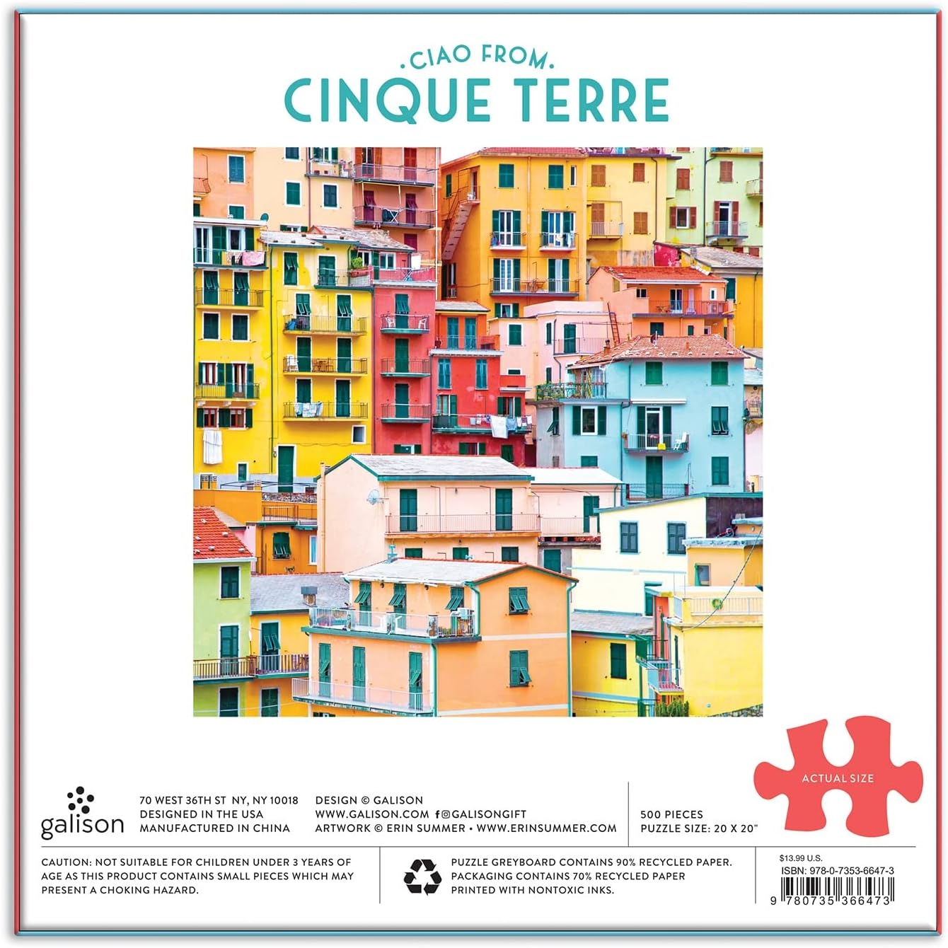 Ciao from Cinque Terre 500 Piece Puzzle image number 4