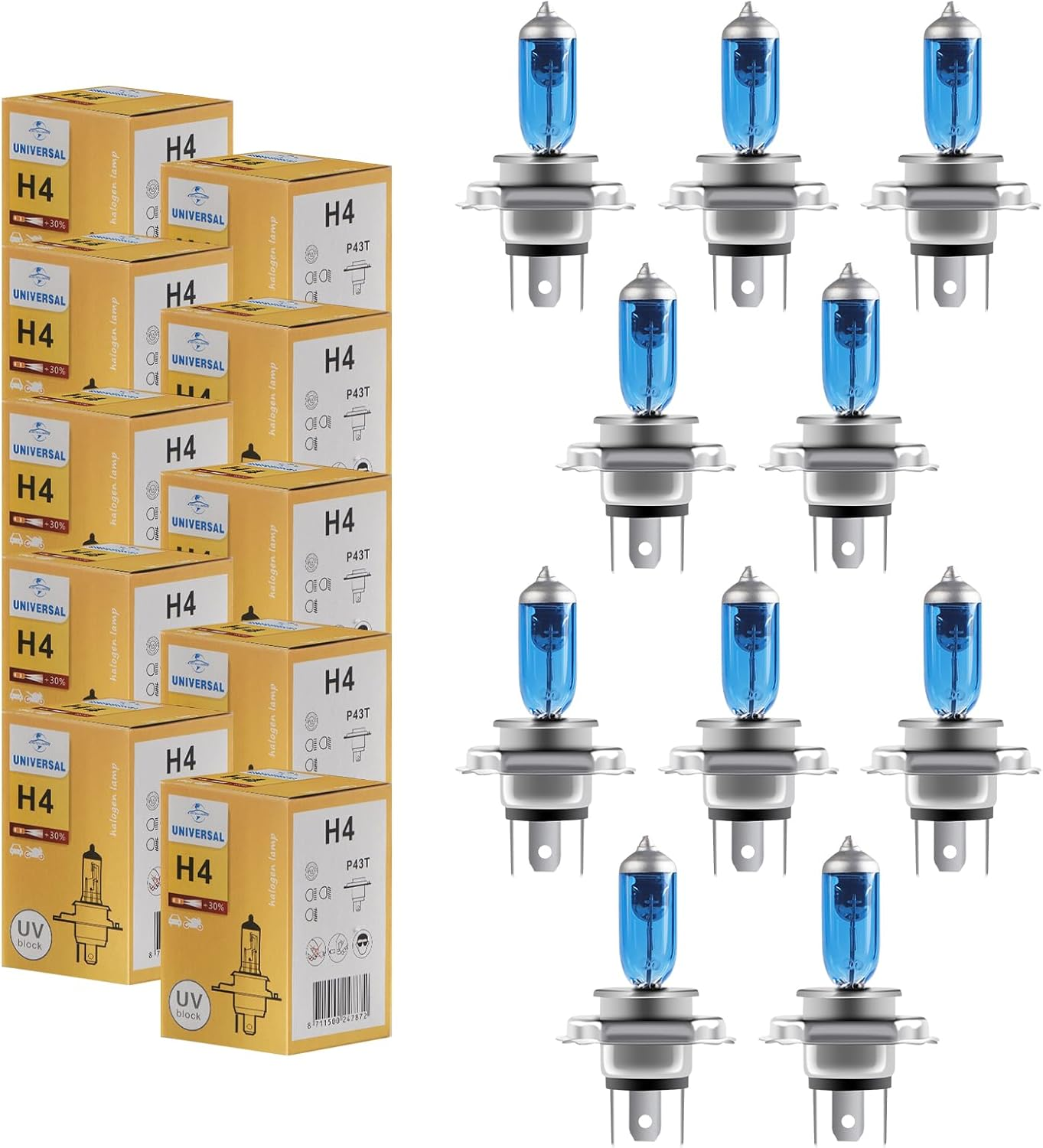 Kaidengzhe H4 Halogen Bulbs 12V 100/90W - 10-Pack Ultra Bright H4 Headlight Conversion Kit, H4 9003 Halogen Headlamp Car Headlights Replacement for Daytime Running/Fog Lights (Universal Fit) image number 4