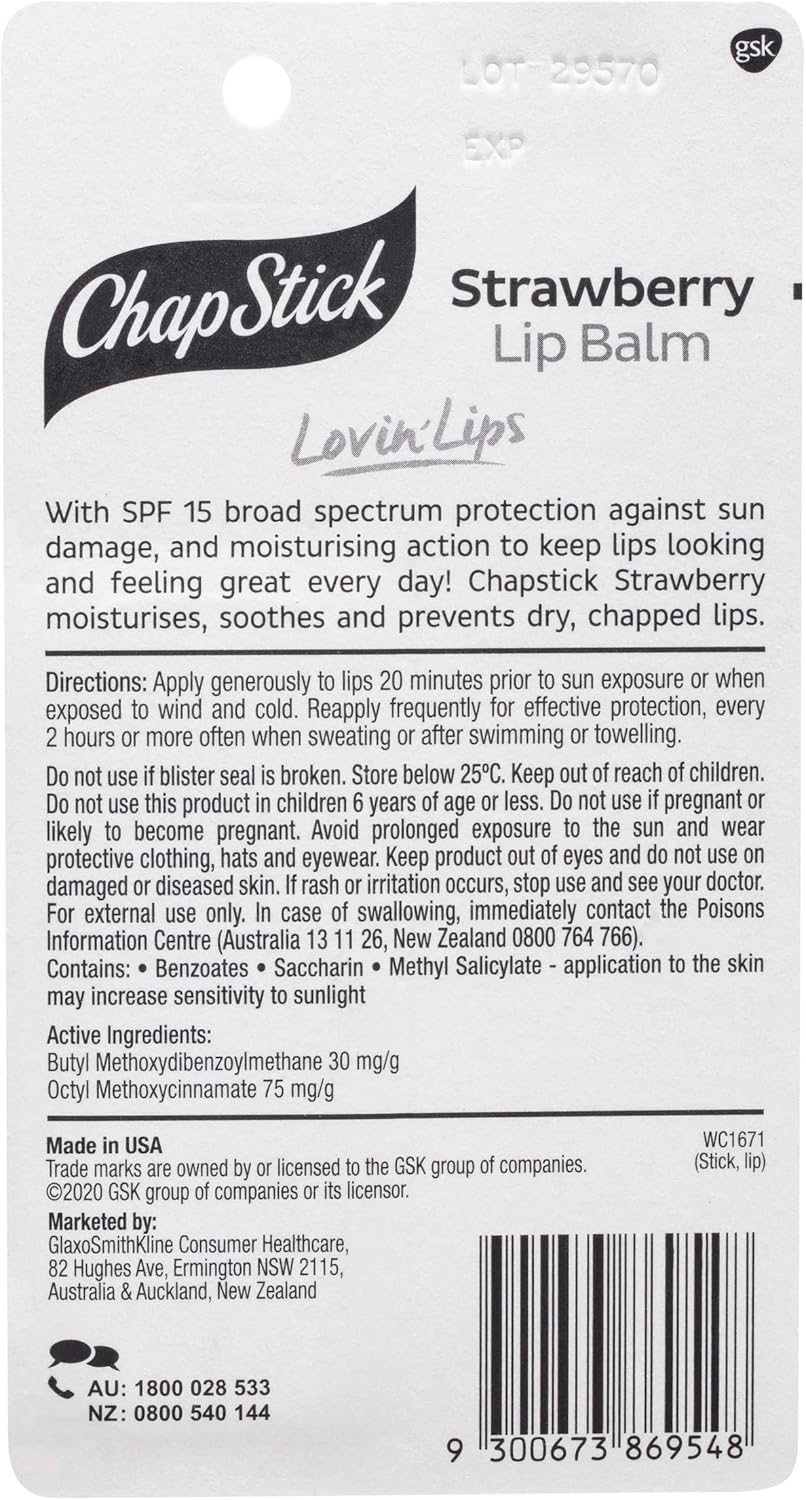 Chapstick Strawberry SPF15 Lip Balm
