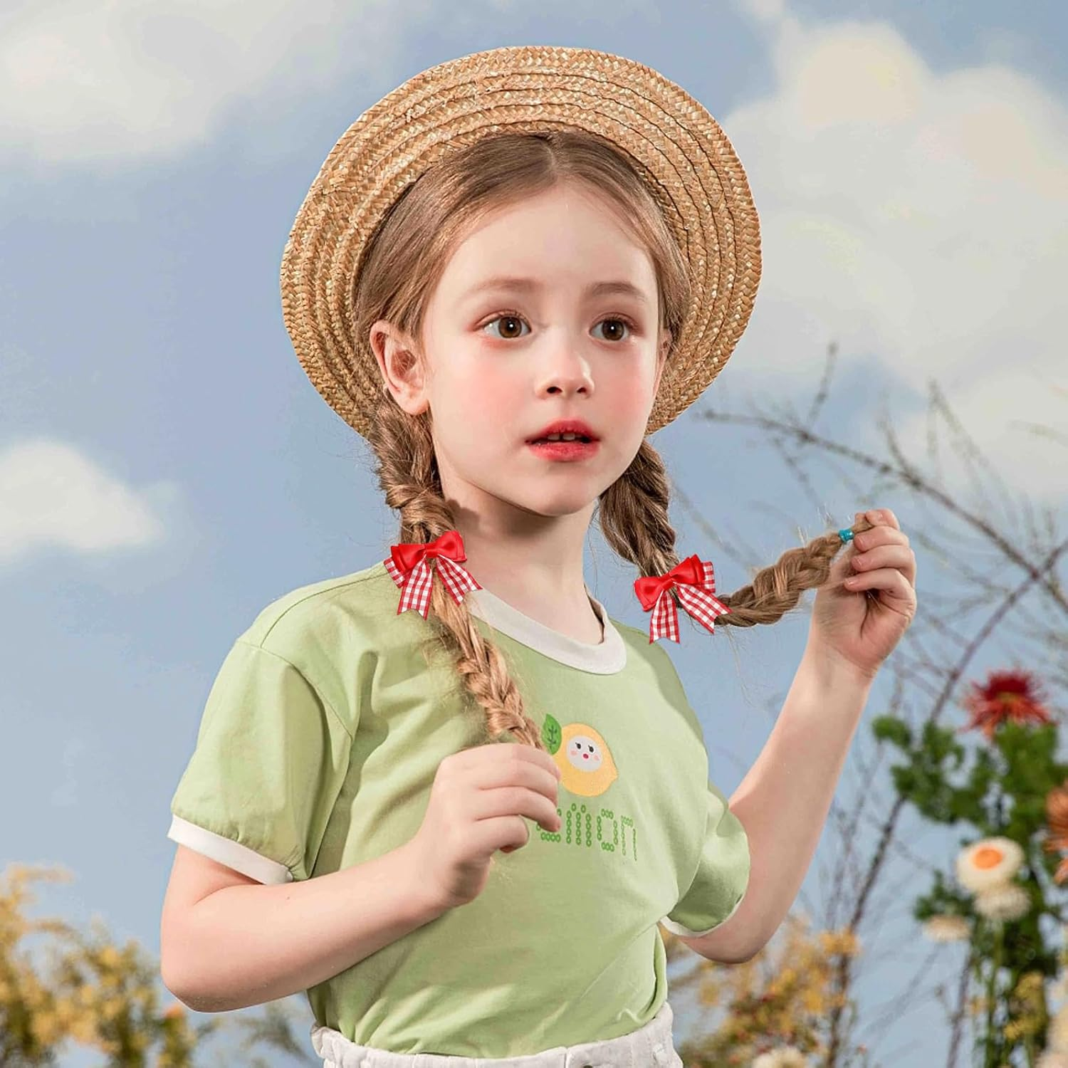 RTRTGS Pack of 6 Cherry Bow Hair Clips Red Hair Accessories for Women, Red Bow Hair, Cherry, Velvet Alligator Cherry Hair Clips for Ponytail, Winter Christmas Decoration image number 6