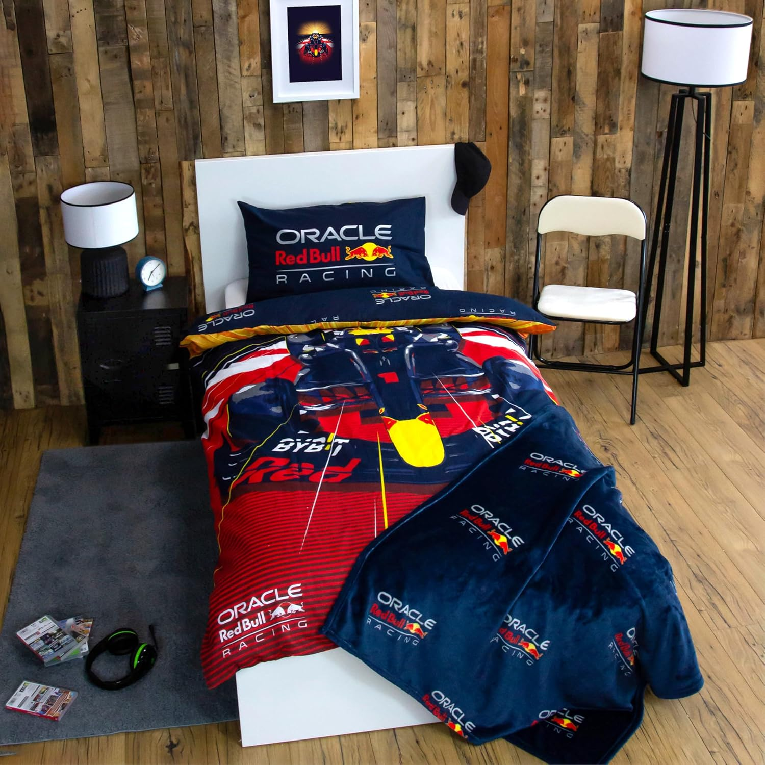 Character World Oracle Red Bull Racing Official Single Duvet Cover Set | Speed Design Reversible 2 Sided Bedding Including Matching Pillow Case Single Bed Set | Polycotton image number 4