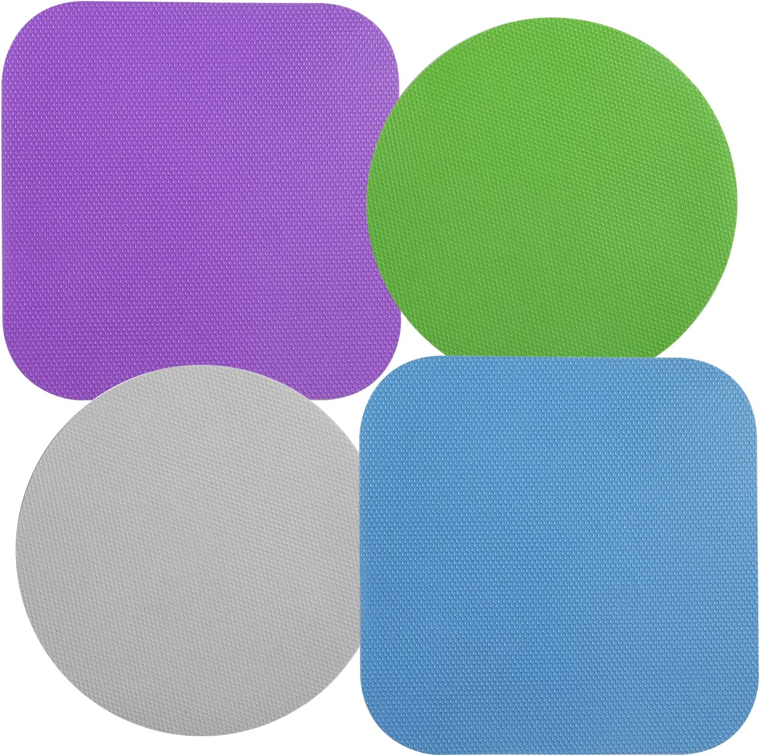 4Pcs Jar Opener Gripper Pads, Multifunctional Rubber Jar Gripper Pad Jar Opener Grippers for Elderly Suffering from Arthritis Weak Hands (Blue, Green, Grey, Purple) image number 3