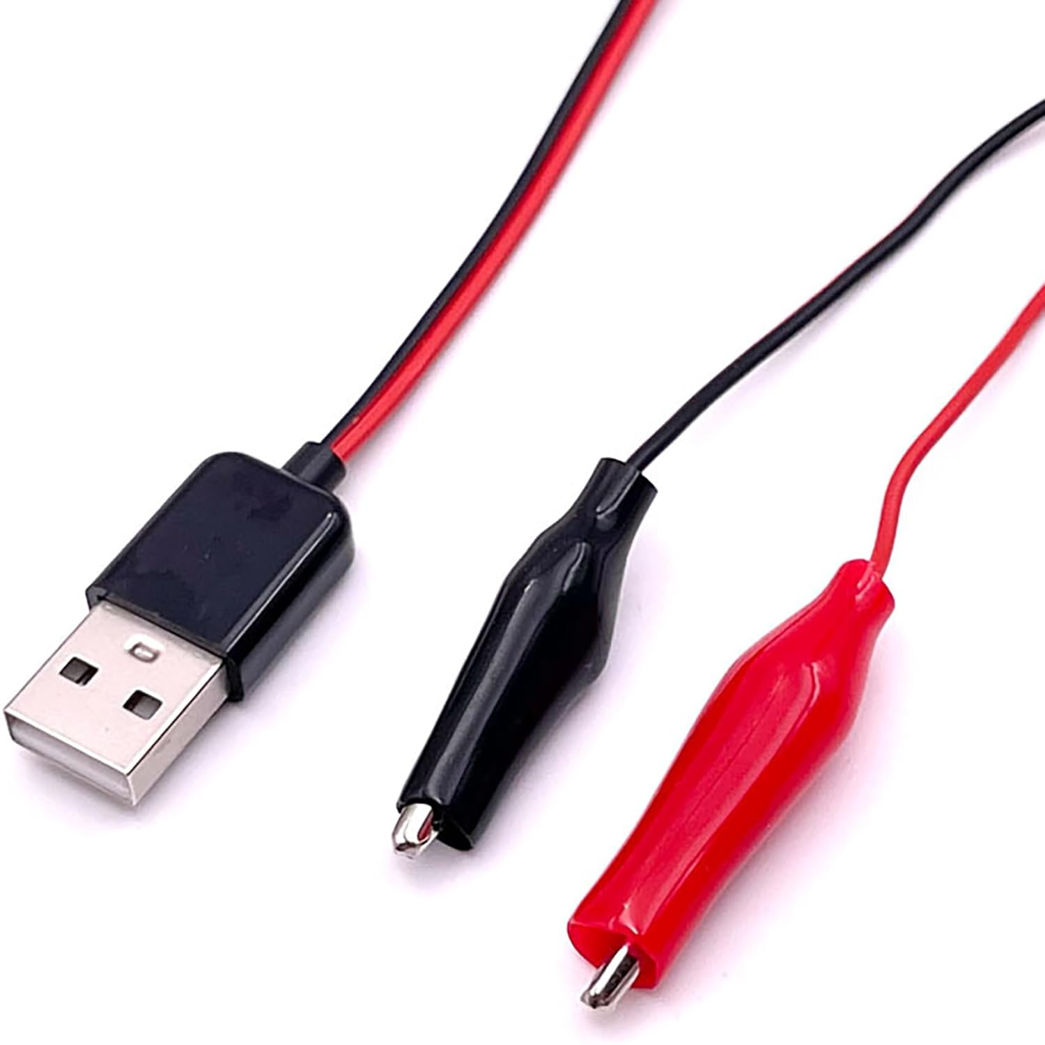 Tunghey 4Pack USB to Dual Copper Alligator Clips Test Leads Set Male Female USB Connector Crocodile Clips for Electrical Circuit Testing 0.6M image number 5
