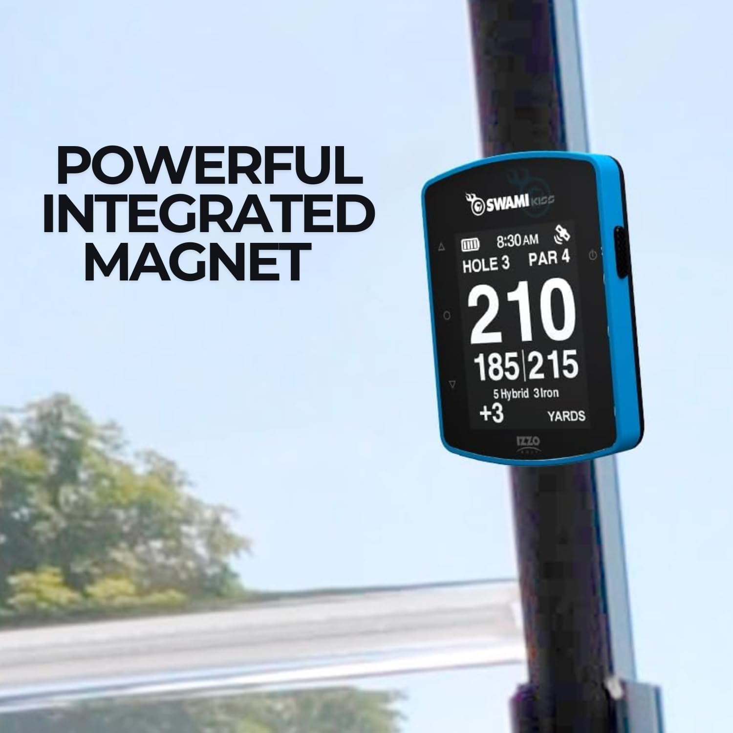 Swami KISS 2.0 Handheld Golf GPS Ragnefinder with Integrated Magnets - Blue - Grey image number 2