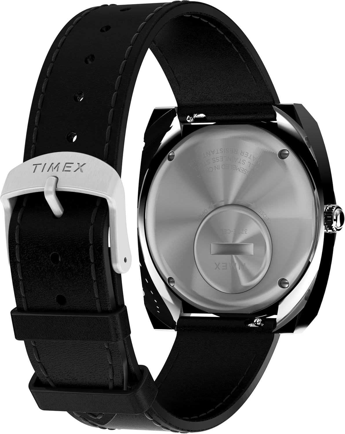 TIMEX Men'S World Time Reissue Leather Strap Watch, Black, 39 Mm image number 2