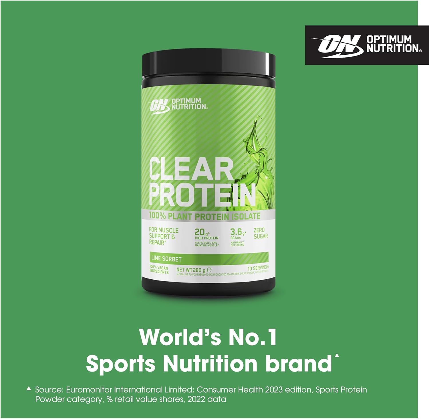 Optimum Nutrition Clear Plant Lemon Lime Protein Isolate 280 G image number 1