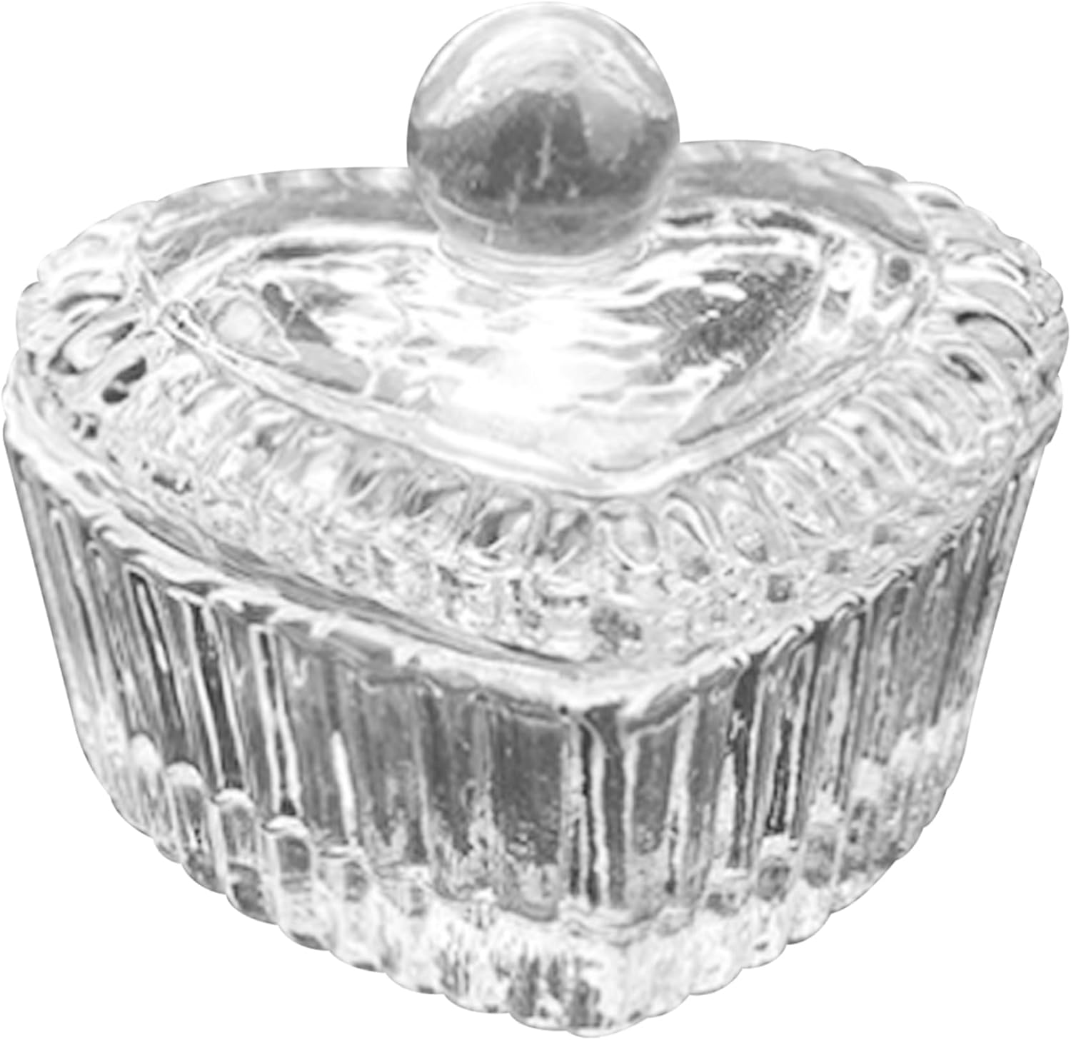Monomer for Acrylic Nails, Heart Shape Monomer Dish, 1.6X1.2 Inch Clear Crystal Glass Dappen Dish with Lid for Acrylic Nail Art Tool image number 2