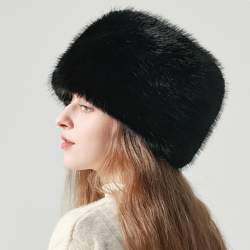 Ushanka Russian Bomber Hat for Women Cossack Trimmed Skullies Beanies Winter Trapper Hat for Travel Hunting Skiing Fluffy Earwarmer - Beige image number 3