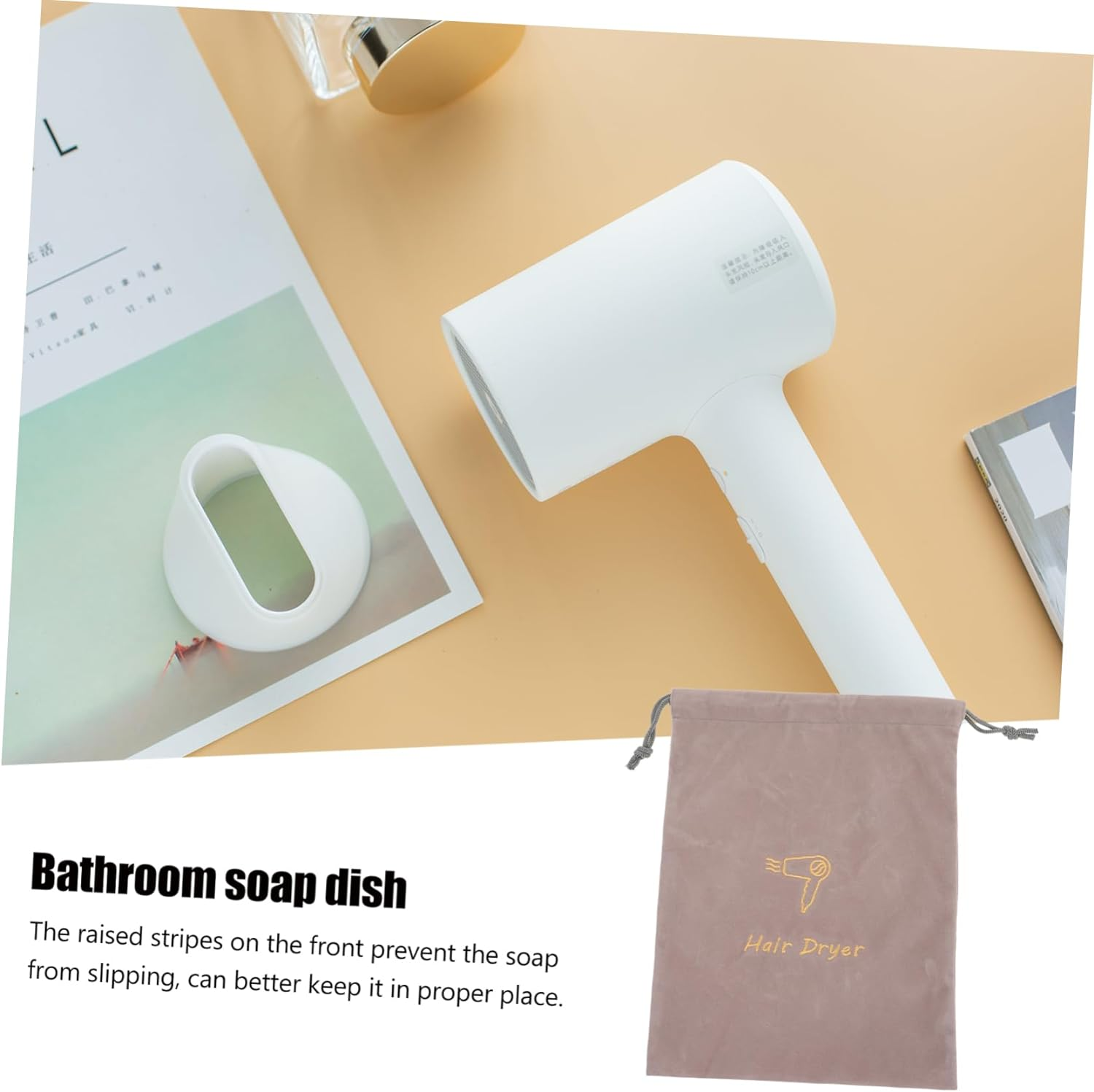 Portable Hair Dryer Drawstring Storage Bag Soft Fabric Pouch with Drawstring Closure for Travel Home Hotel Use Multipurpose Reusable Washable Organizer image number 5