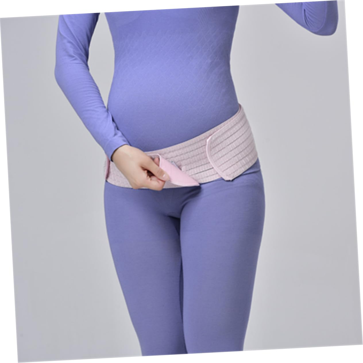 FRCOLOR Pregnant Women Breathable Dual-Layer Abdominal Support Belt Postpartum Pelvic Waist Care Band Pregnancy Protector Pink Free Size image number 5
