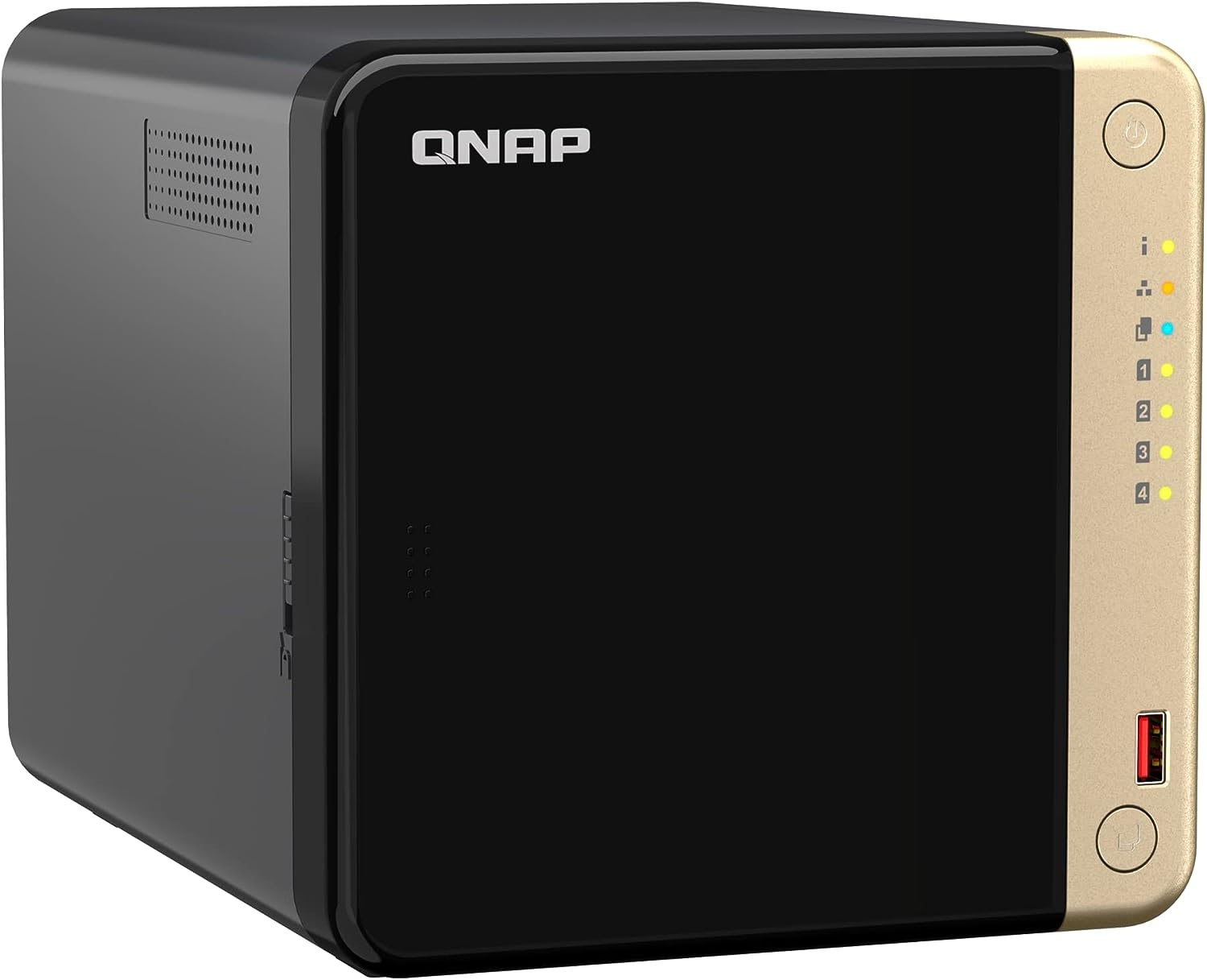 Qnap TS-464-8G 4 Bay Intel Celeron N5095 Quad Core Multimedia NAS with M.2 Pcie Slots and Pcie Expandability, Black
