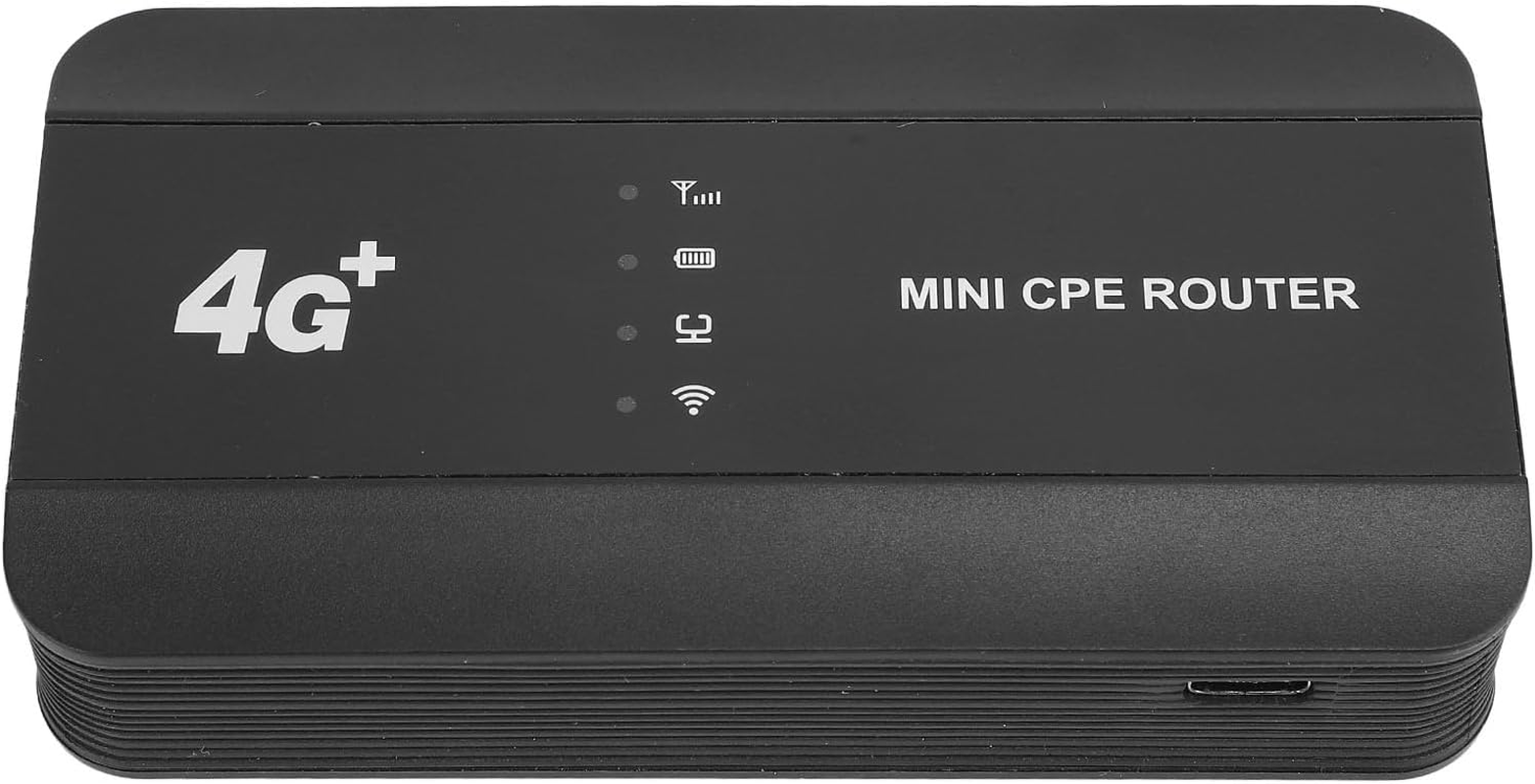 Mini CPE Router, 4G LTE Wifi 6 300Mbps High Speed Gigabit Ethernet Router with RJ45 Port and Sim Card Slot Type C Charging Portable Travel Router Support 10 Users for Indoor