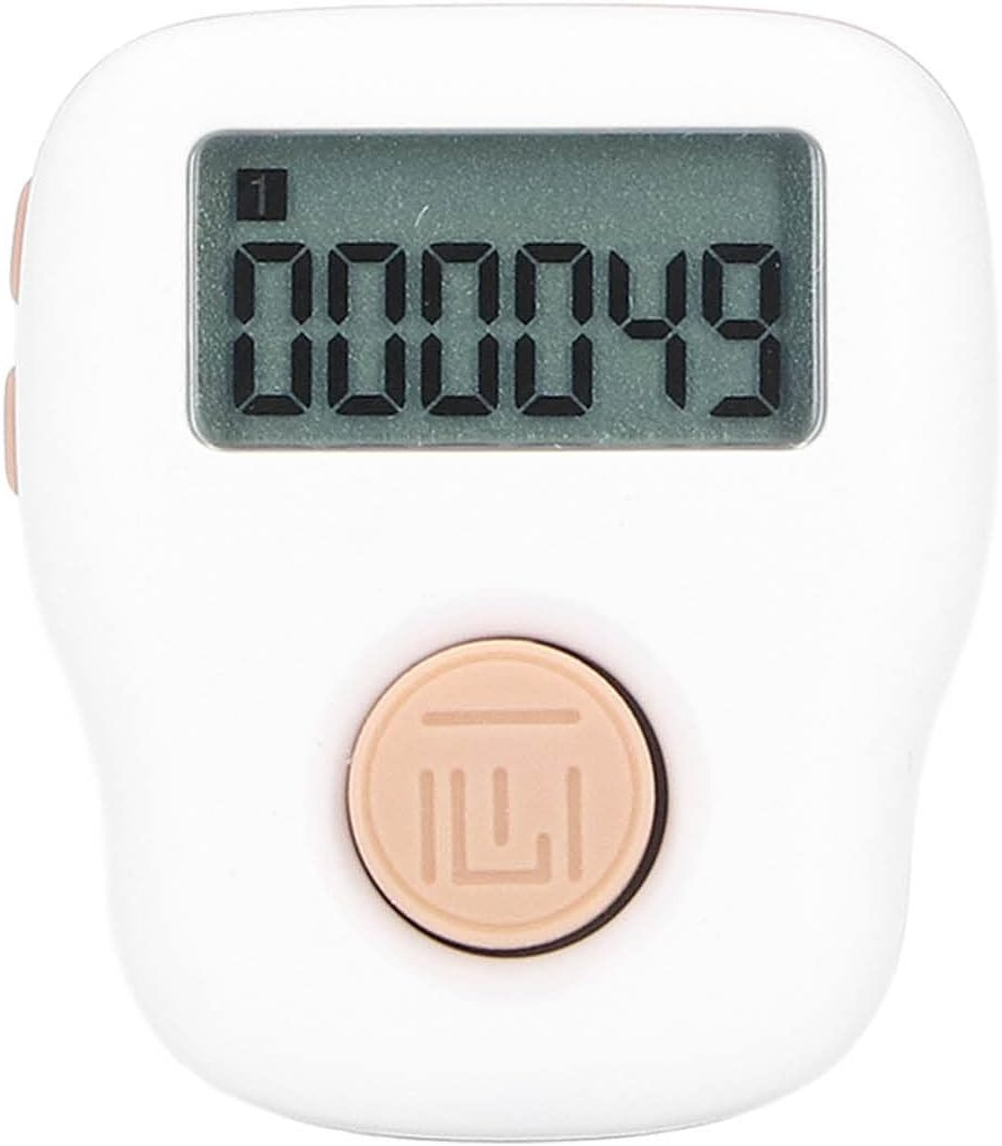 Wearable Ring Counter, 6 Channel Counting Luminous Ring Counter, USB Rechargeable Sweat Proof Silicone Counter, White image number 1